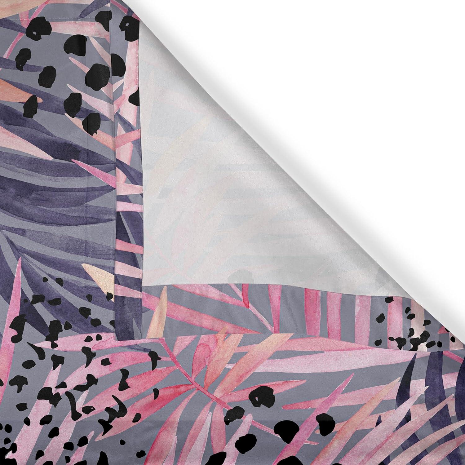 imageAmbesonne Floral Design Grommet Curtain Abstract Boho Inspirations Neutral Flowers Silhouettes on Grunge Back Decorative 2Panel Window Drapes for Bedroom Living Room 50quot x 120quot Dimgray Pale GreySoft Pink Eggplant Coral