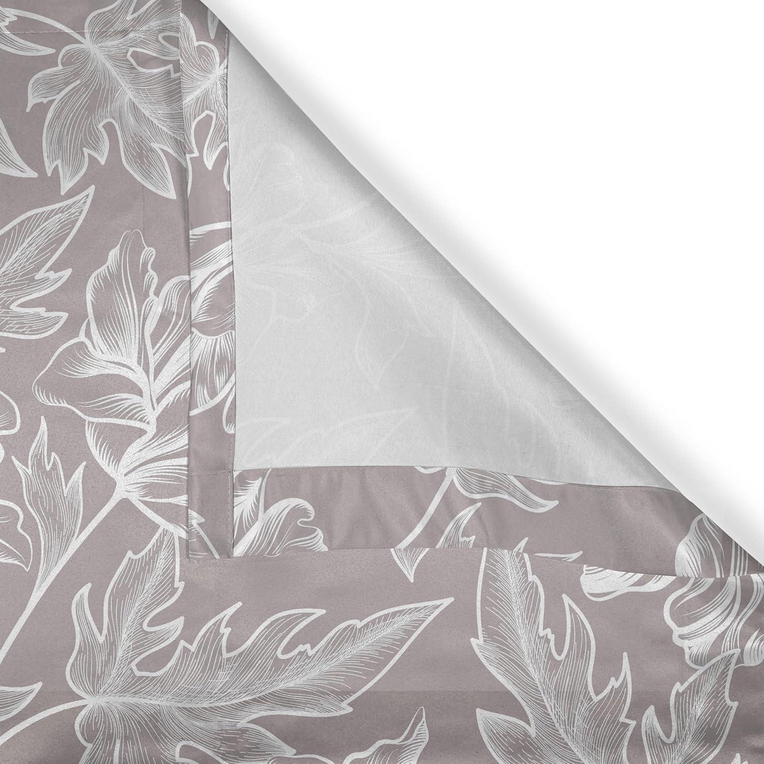 imageAmbesonne Floral Design Grommet Curtain Abstract Boho Inspirations Neutral Flowers Silhouettes on Grunge Back Decorative 2Panel Window Drapes for Bedroom Living Room 50quot x 120quot Dimgray Pale GreyTaupe Grey and White
