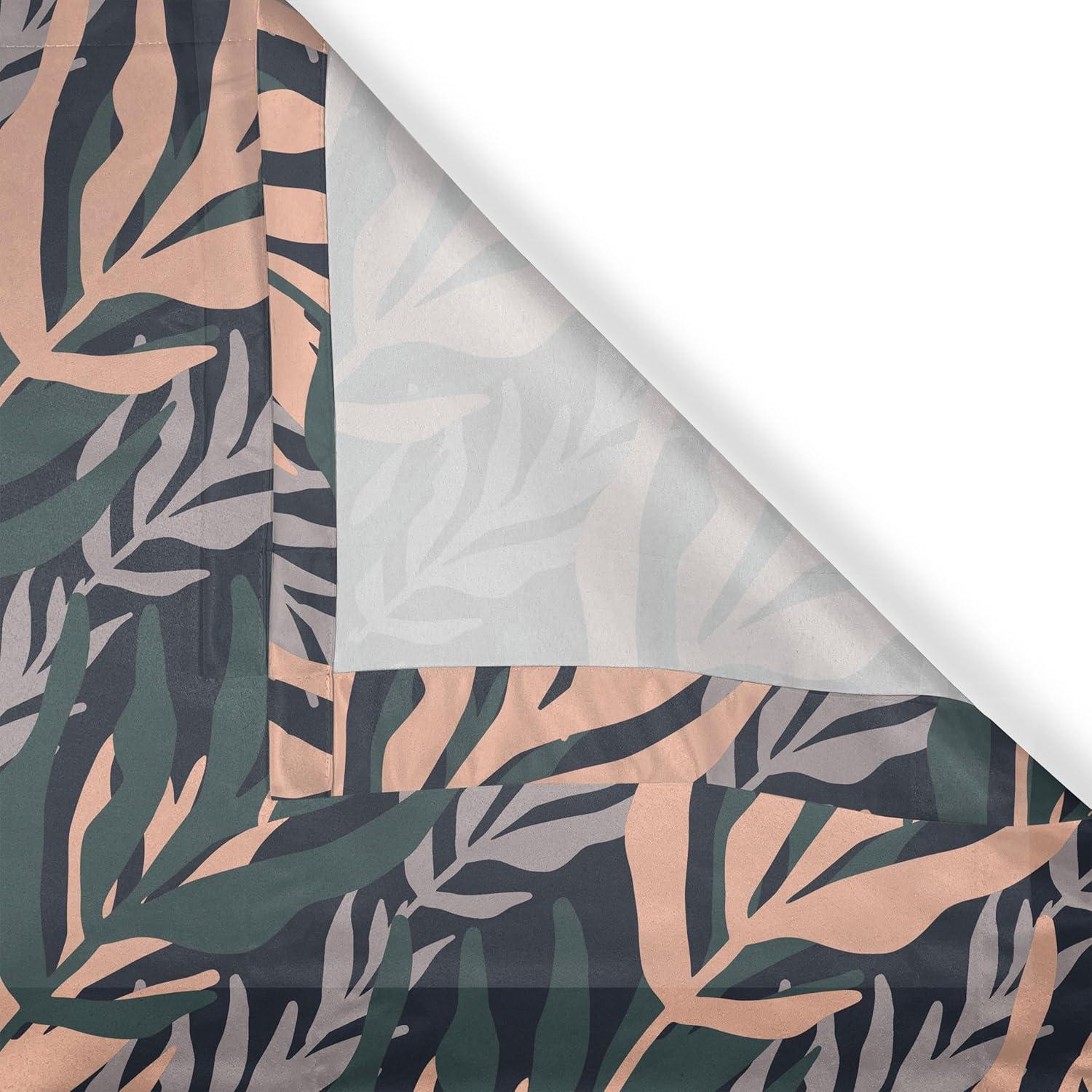 imageAmbesonne Floral Design Grommet Curtain Abstract Boho Inspirations Neutral Flowers Silhouettes on Grunge Back Decorative 2Panel Window Drapes for Bedroom Living Room 50quot x 120quot Dimgray Pale GreyPeach Hunter Green Grey