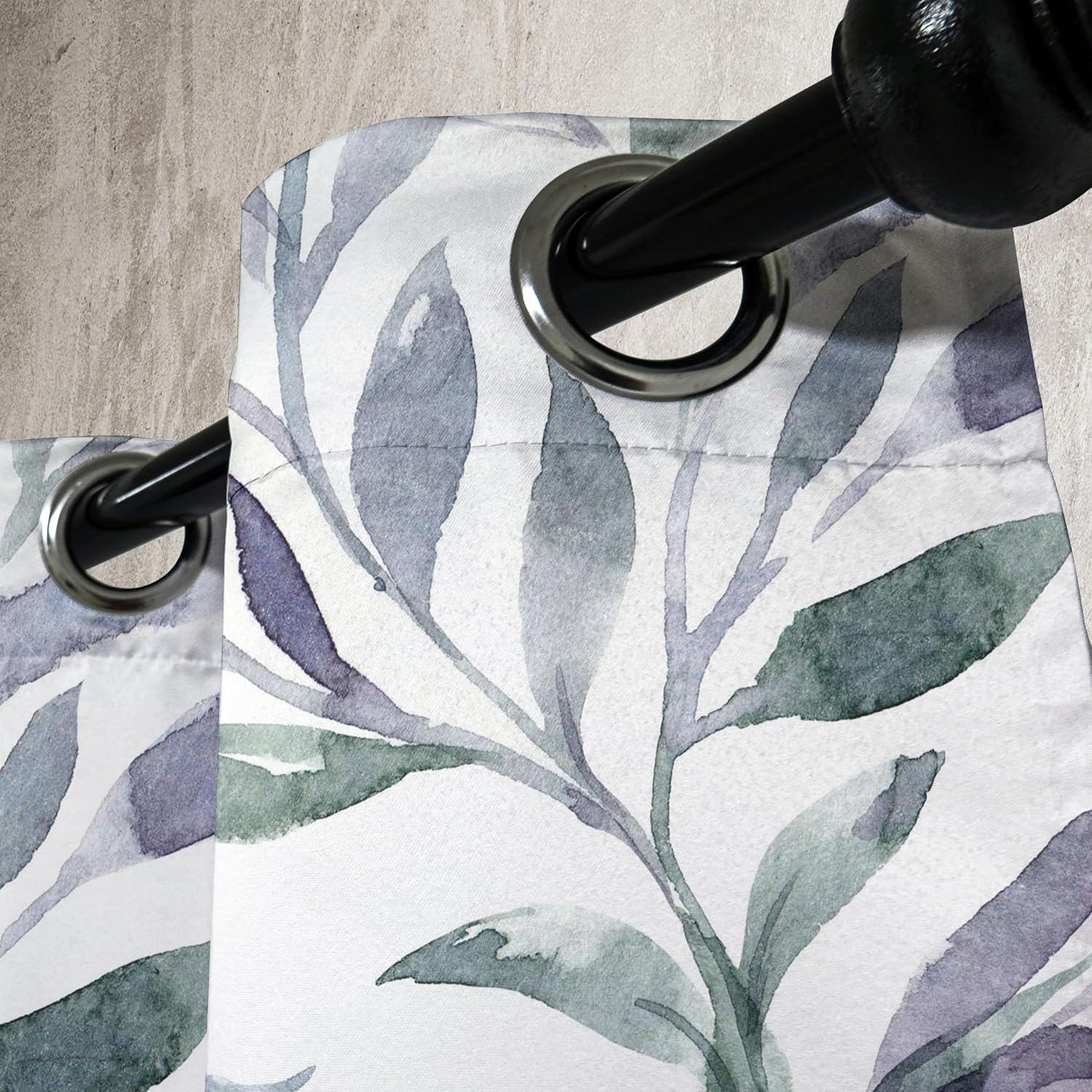 imageAmbesonne Floral Design Grommet Curtain Abstract Boho Inspirations Neutral Flowers Silhouettes on Grunge Back Decorative 2Panel Window Drapes for Bedroom Living Room 50quot x 120quot Dimgray Pale GreyLavender Blue and Pale Teal