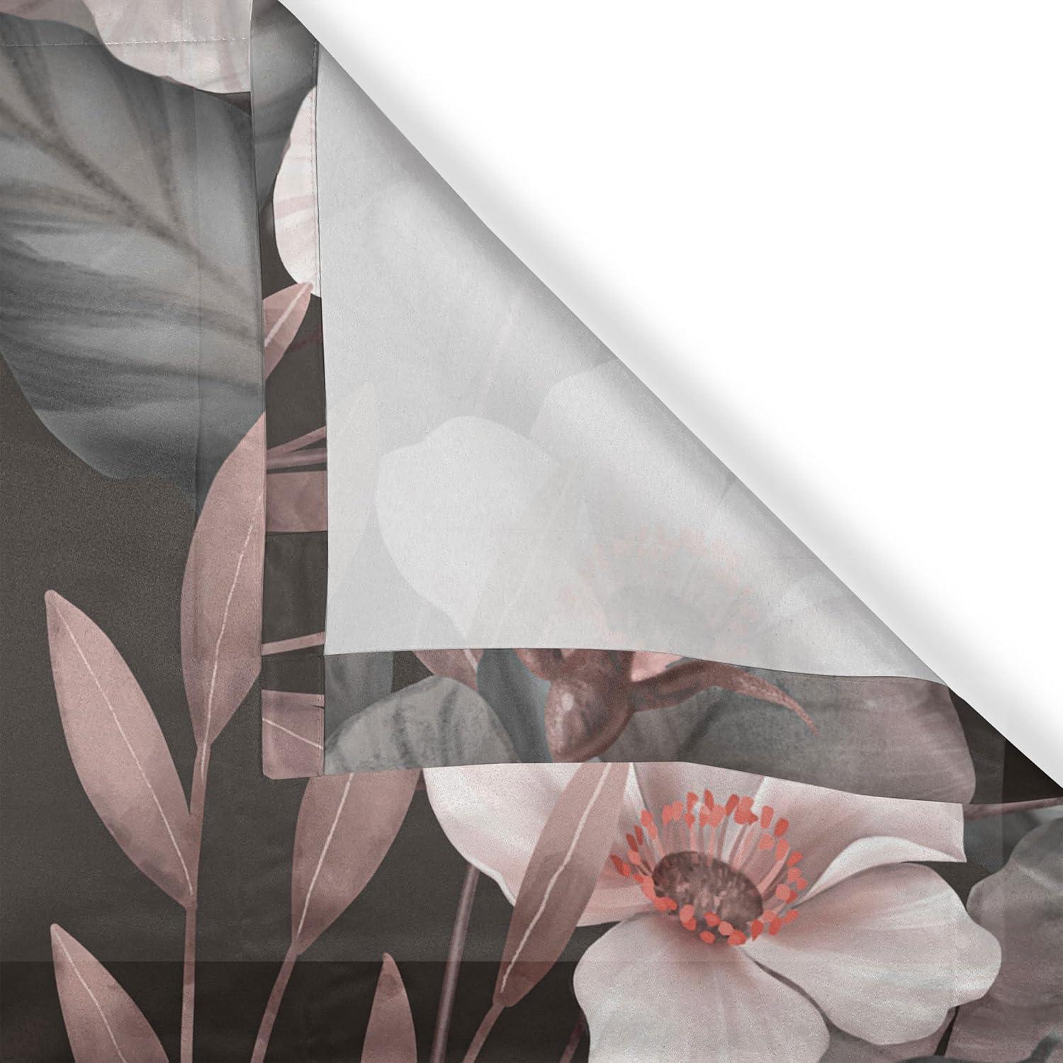 imageAmbesonne Floral Design Grommet Curtain Abstract Boho Inspirations Neutral Flowers Silhouettes on Grunge Back Decorative 2Panel Window Drapes for Bedroom Living Room 50quot x 120quot Dimgray Pale GreyPale Mauve Taupe Eggshell