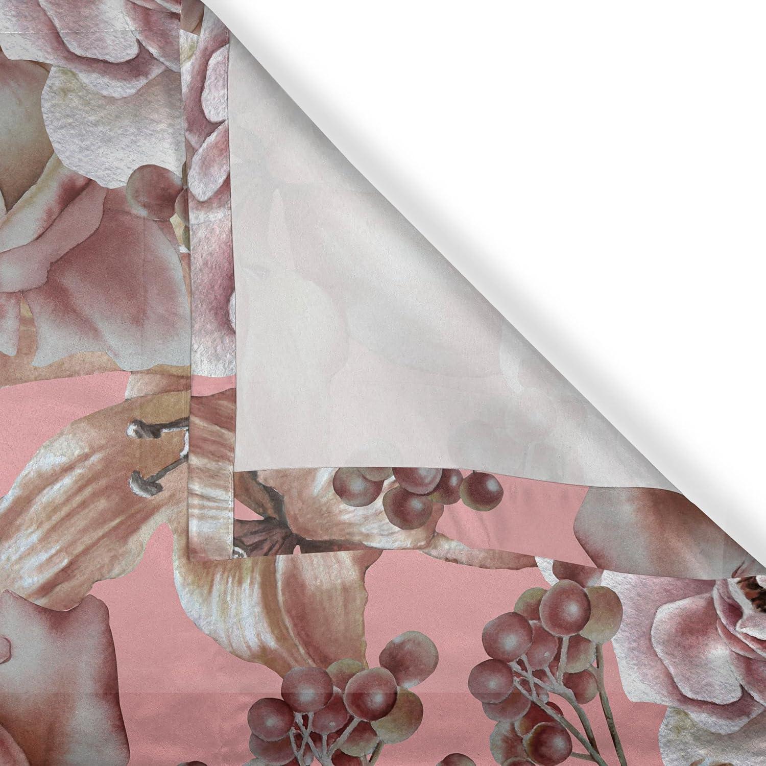 imageAmbesonne Floral Design Grommet Curtain Abstract Boho Inspirations Neutral Flowers Silhouettes on Grunge Back Decorative 2Panel Window Drapes for Bedroom Living Room 50quot x 120quot Dimgray Pale GreyPastel Pink and Pale Redwood