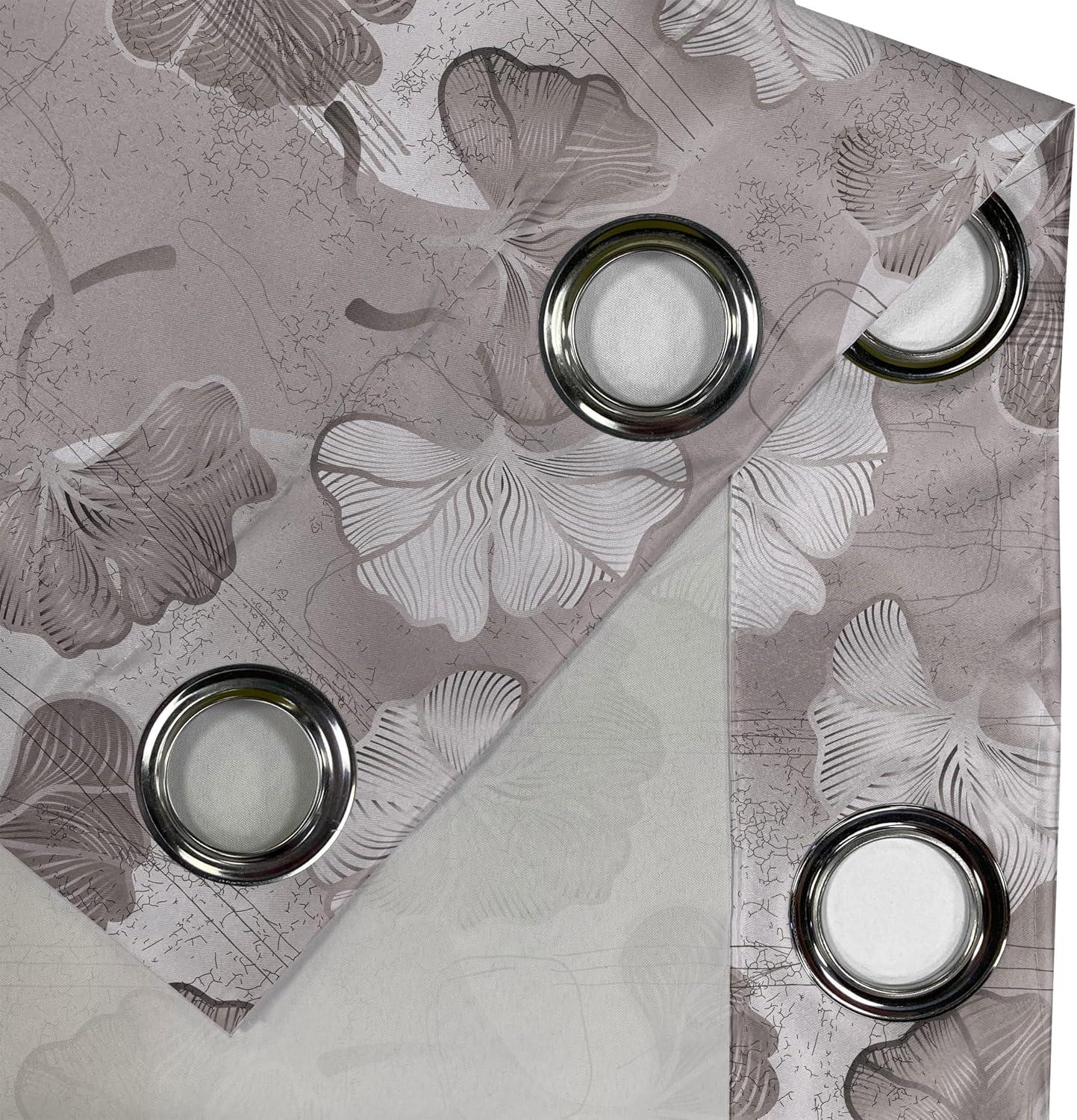 imageAmbesonne Floral Design Grommet Curtain Abstract Boho Inspirations Neutral Flowers Silhouettes on Grunge Back Decorative 2Panel Window Drapes for Bedroom Living Room 50quot x 120quot Dimgray Pale GreyDimgray Pale Grey