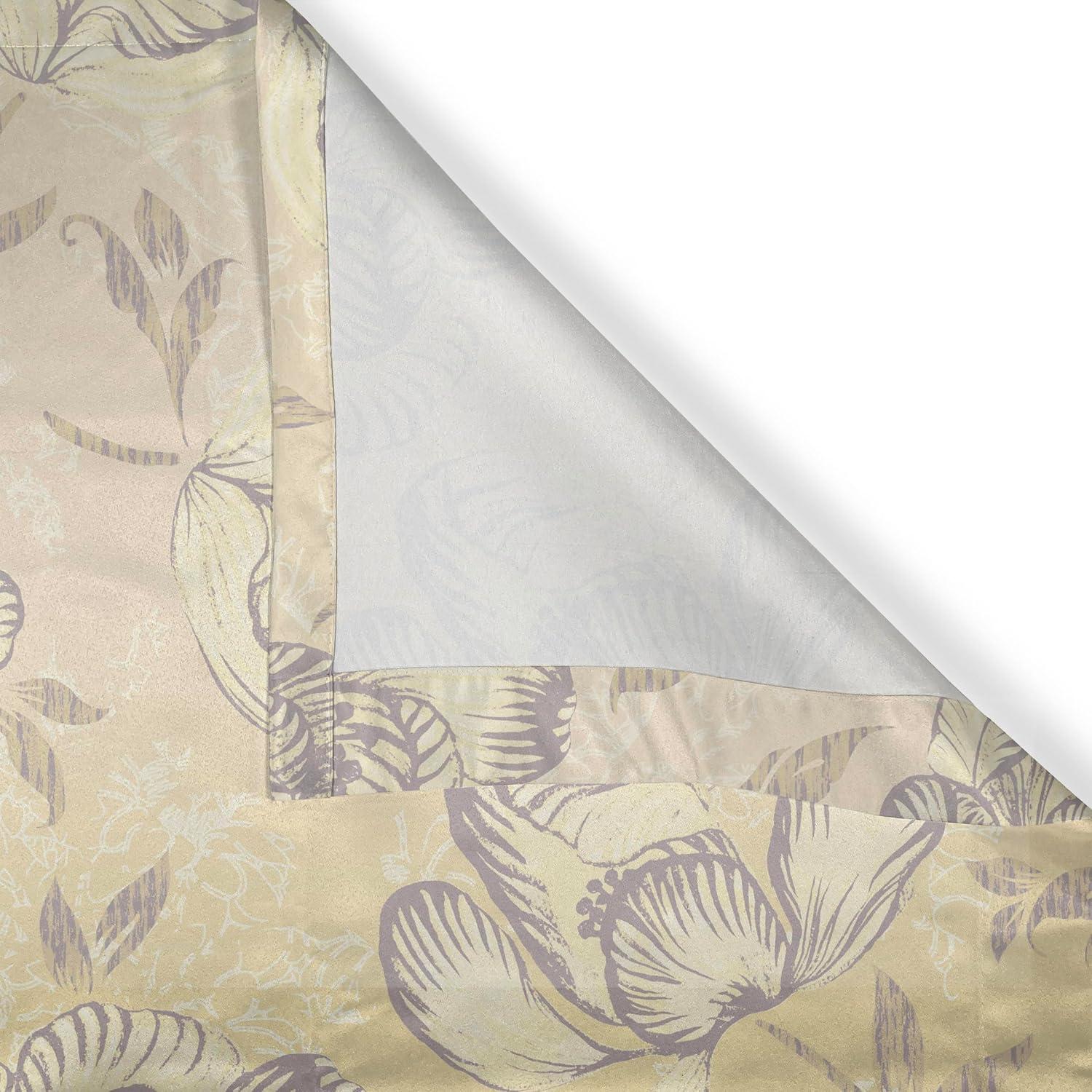 imageAmbesonne Floral Design Grommet Curtain Abstract Boho Inspirations Neutral Flowers Silhouettes on Grunge Back Decorative 2Panel Window Drapes for Bedroom Living Room 50quot x 120quot Dimgray Pale GreyChampagne Purpleblue