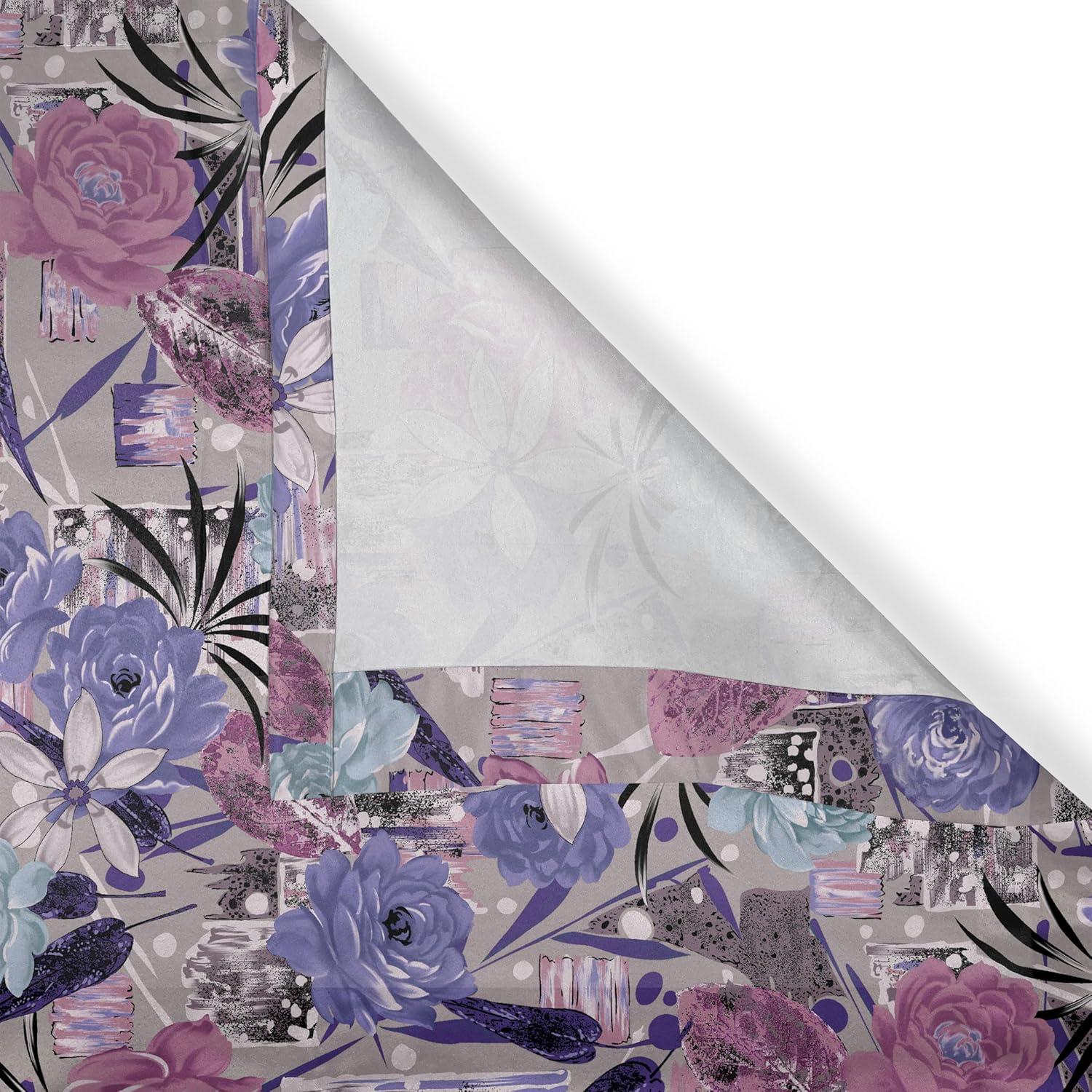 imageAmbesonne Floral Design Grommet Curtain Abstract Boho Inspirations Neutral Flowers Silhouettes on Grunge Back Decorative 2Panel Window Drapes for Bedroom Living Room 50quot x 120quot Dimgray Pale GreyBlue Violet Dried Rose