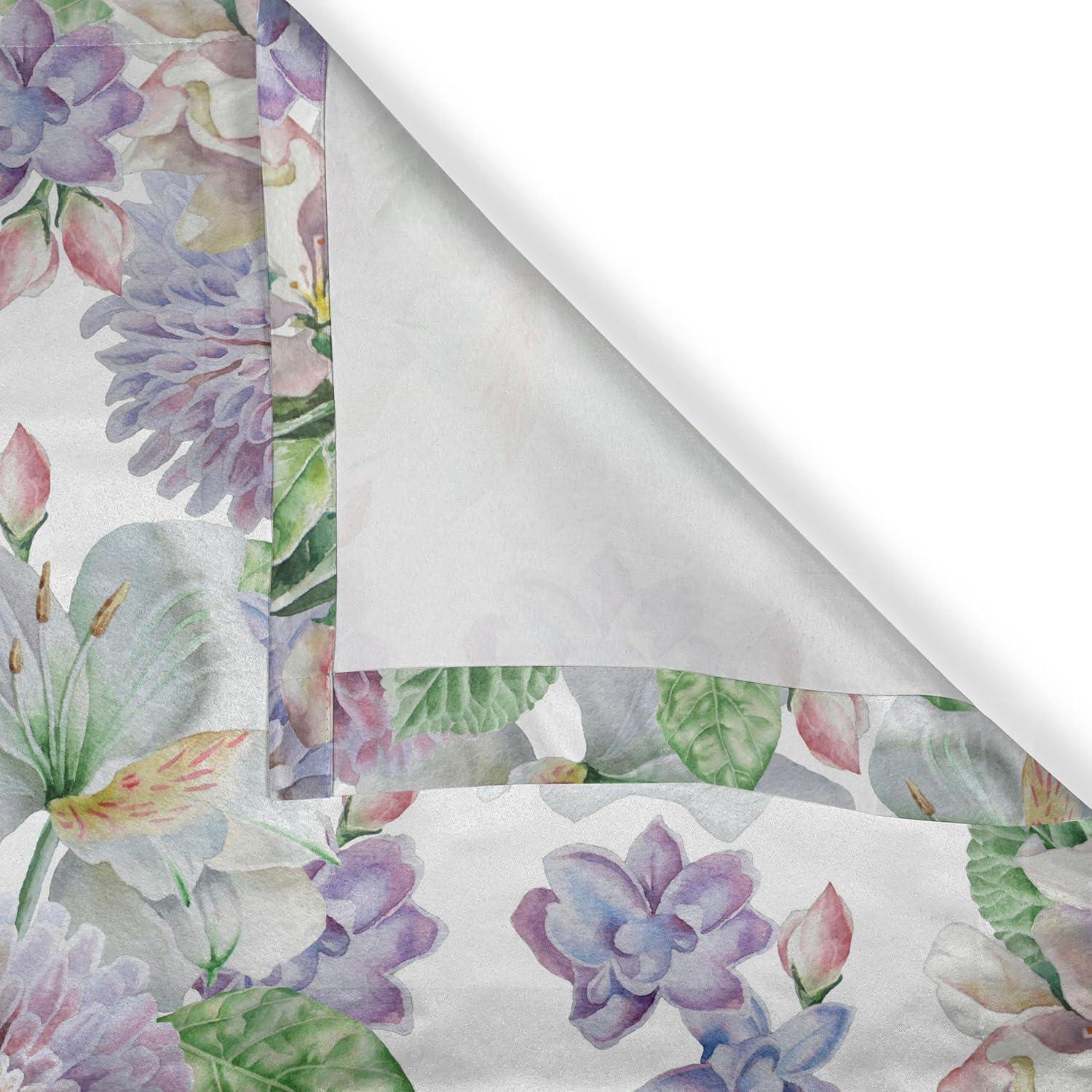 imageAmbesonne Floral Design Grommet Curtain Abstract Boho Inspirations Neutral Flowers Silhouettes on Grunge Back Decorative 2Panel Window Drapes for Bedroom Living Room 50quot x 120quot Dimgray Pale GreyPeacock Green and Pale Purple