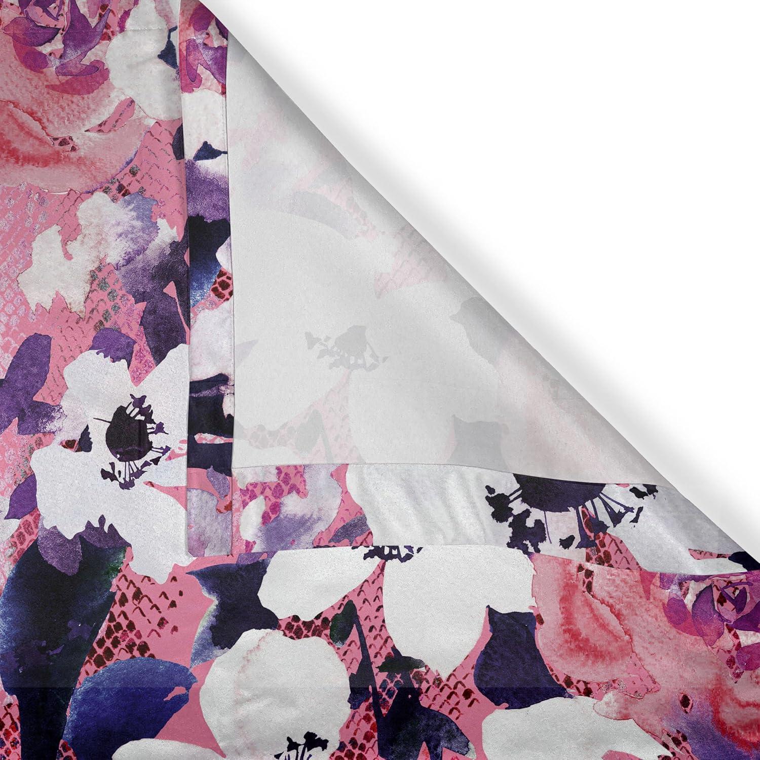imageAmbesonne Floral Design Grommet Curtain Abstract Boho Inspirations Neutral Flowers Silhouettes on Grunge Back Decorative 2Panel Window Drapes for Bedroom Living Room 50quot x 120quot Dimgray Pale GreyPastel Pink Off White
