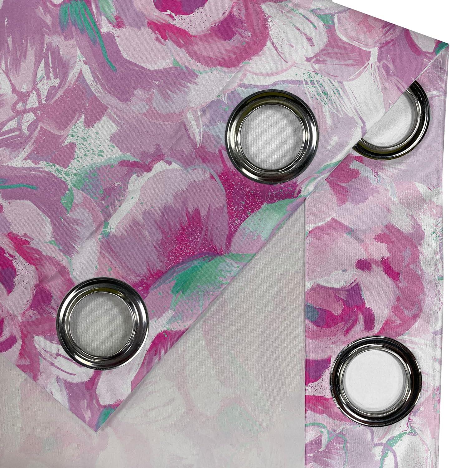 imageAmbesonne Floral Design Grommet Curtain Abstract Boho Inspirations Neutral Flowers Silhouettes on Grunge Back Decorative 2Panel Window Drapes for Bedroom Living Room 50quot x 120quot Dimgray Pale GreyPale Lilac Magenta