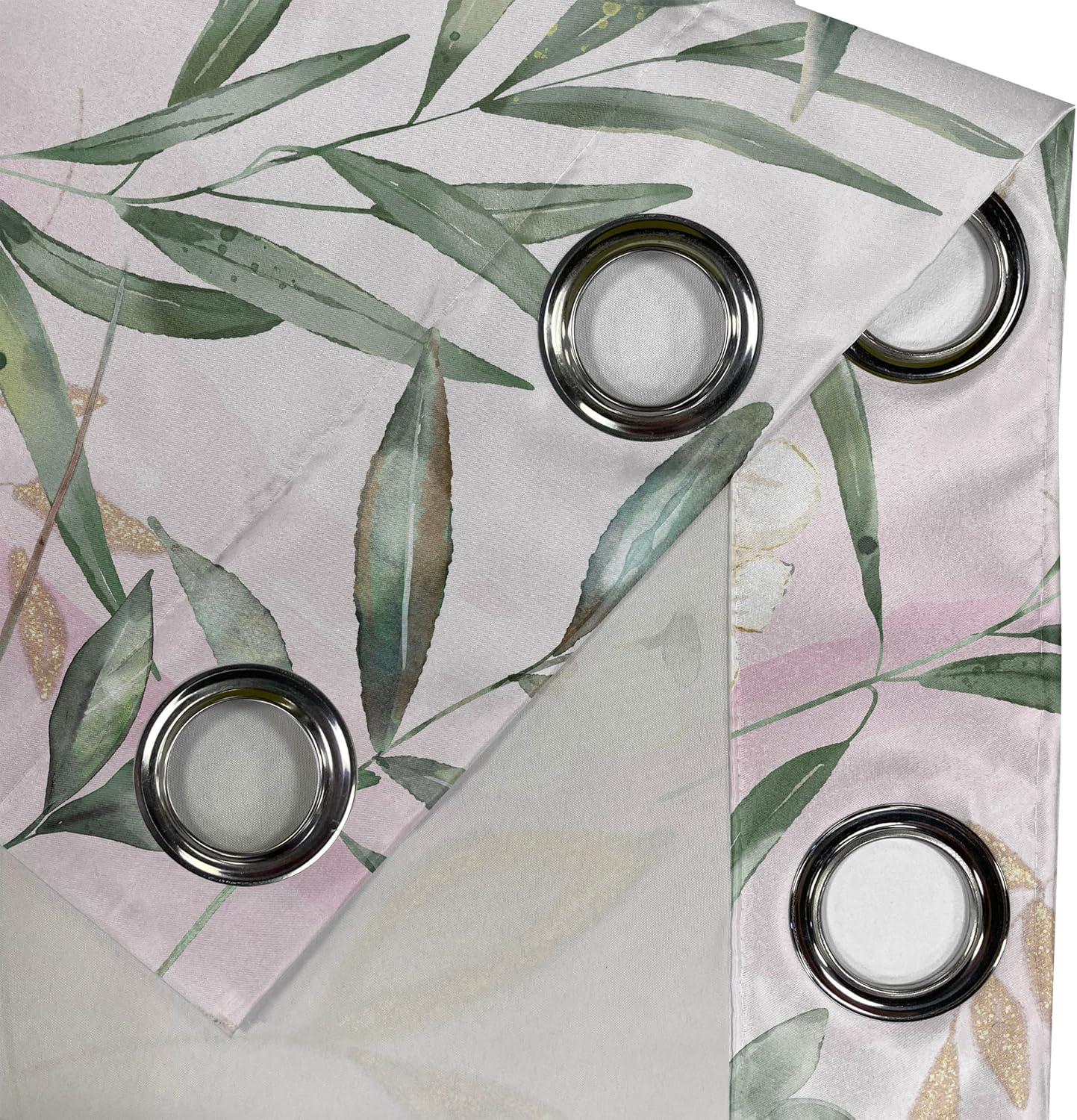 imageAmbesonne Floral Design Grommet Curtain Abstract Boho Inspirations Neutral Flowers Silhouettes on Grunge Back Decorative 2Panel Window Drapes for Bedroom Living Room 50quot x 120quot Dimgray Pale GreySoft Pink Peacock Green