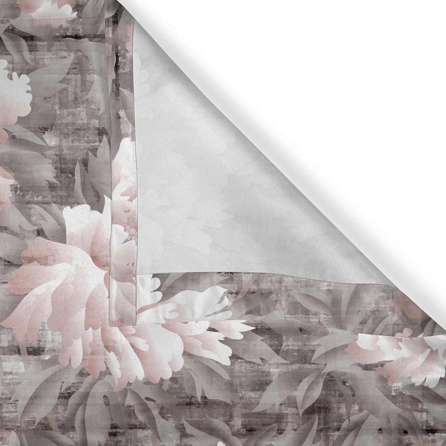 imageAmbesonne Floral Design Grommet Curtain Abstract Boho Inspirations Neutral Flowers Silhouettes on Grunge Back Decorative 2Panel Window Drapes for Bedroom Living Room 50quot x 120quot Dimgray Pale GreyPale Salmon Taupe Grey