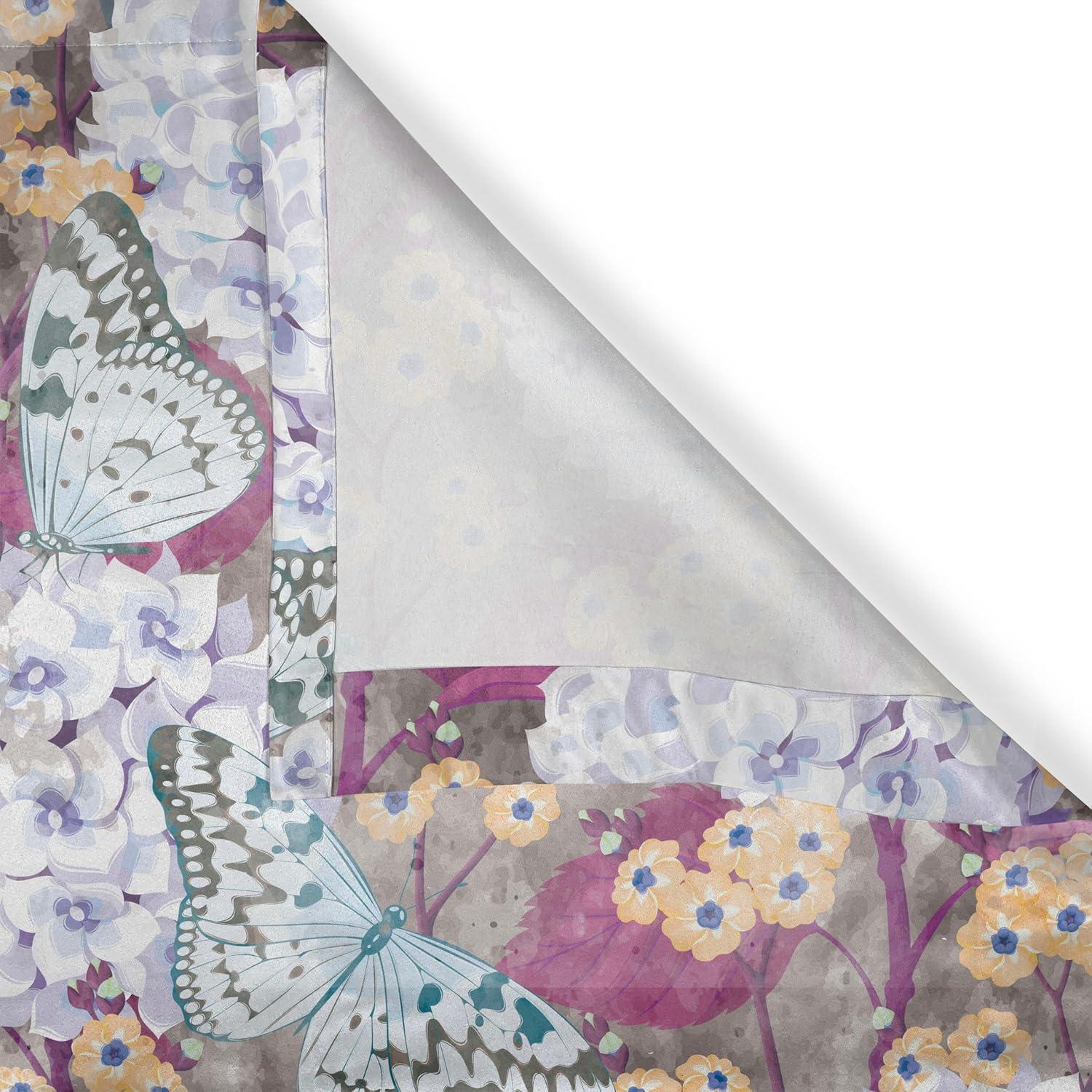 imageAmbesonne Floral Design Grommet Curtain Abstract Boho Inspirations Neutral Flowers Silhouettes on Grunge Back Decorative 2Panel Window Drapes for Bedroom Living Room 50quot x 120quot Dimgray Pale GreyDark Teal and Pale Fuchsia