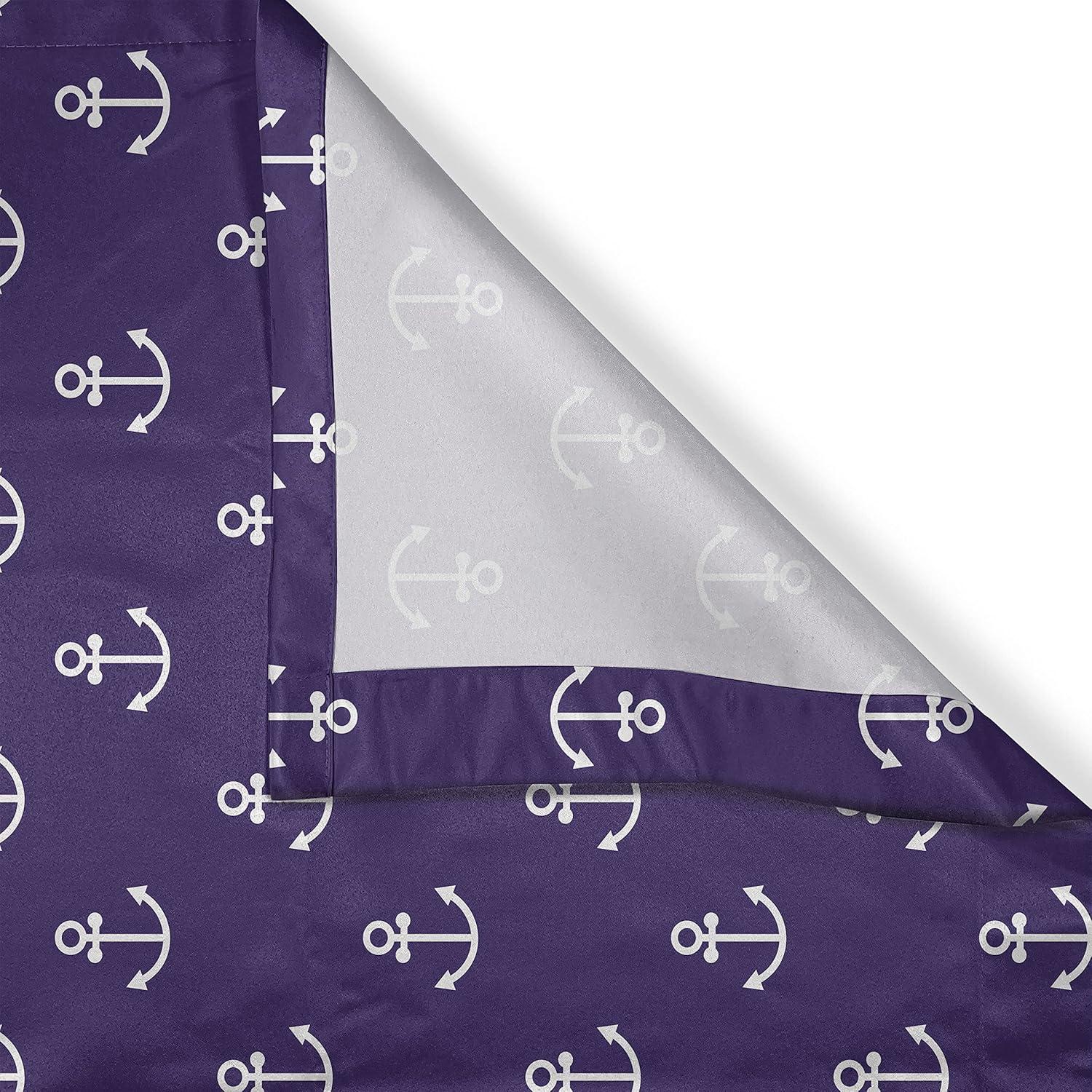 imageAmbesonne Floral Long Kitchen Curtains Lavender Field Meadow Pattern Rural Countryside Plants Flowers Design Two Panels Drapes with Rod Pocket Room Decor 55quot X 45quot Violet PurpleNavy Blue