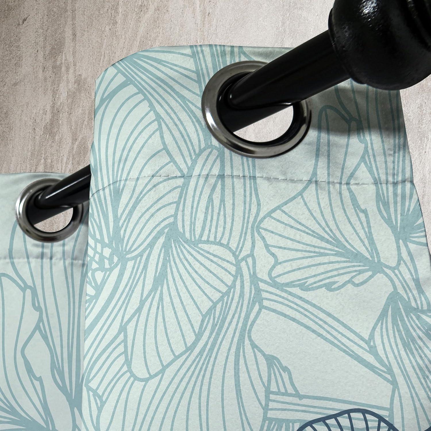 imageAmbesonne Jungle Boho Grommet Curtain Dreamy Silhouettes of Flowers Vintage Drawn with Lines Neutral Art Decorative 2Panel Window Drapes for Bedroom Living Room 50quot x 63quot Almond Green Sea GreenAlmond Green Seafoam