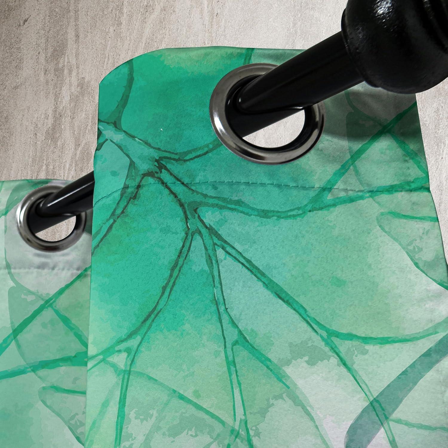 imageAmbesonne Jungle Boho Grommet Curtain Dreamy Silhouettes of Flowers Vintage Drawn with Lines Neutral Art Decorative 2Panel Window Drapes for Bedroom Living Room 50quot x 63quot Almond Green Sea GreenShamrock Green
