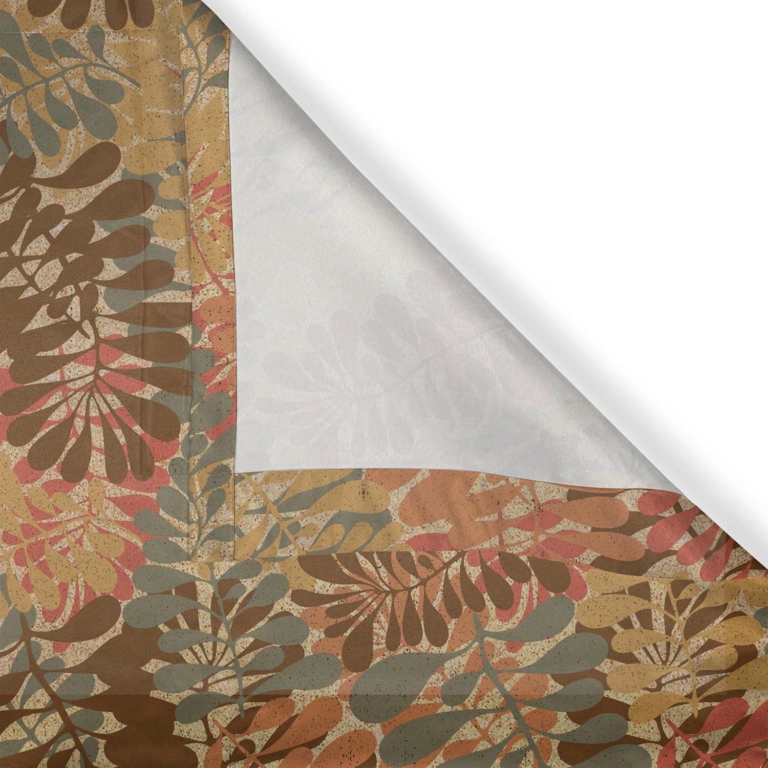 imageAmbesonne Jungle Boho Grommet Curtain Dreamy Silhouettes of Flowers Vintage Drawn with Lines Neutral Art Decorative 2Panel Window Drapes for Bedroom Living Room 50quot x 63quot Almond Green Sea GreenCoral Peacock Green