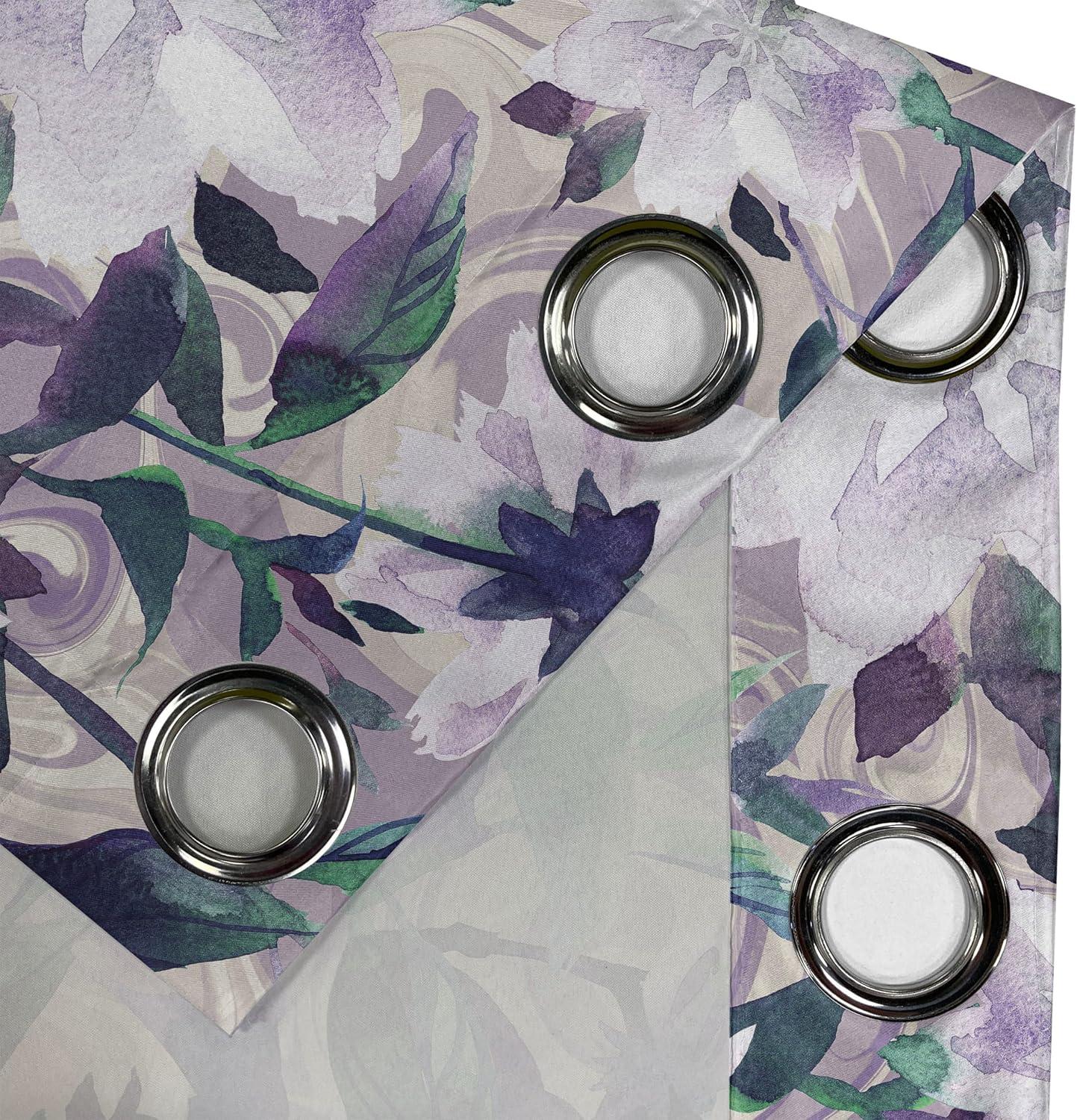 imageAmbesonne Jungle Boho Grommet Curtain Dreamy Silhouettes of Flowers Vintage Drawn with Lines Neutral Art Decorative 2Panel Window Drapes for Bedroom Living Room 50quot x 63quot Almond Green Sea GreenMauve Sea Green Quartz