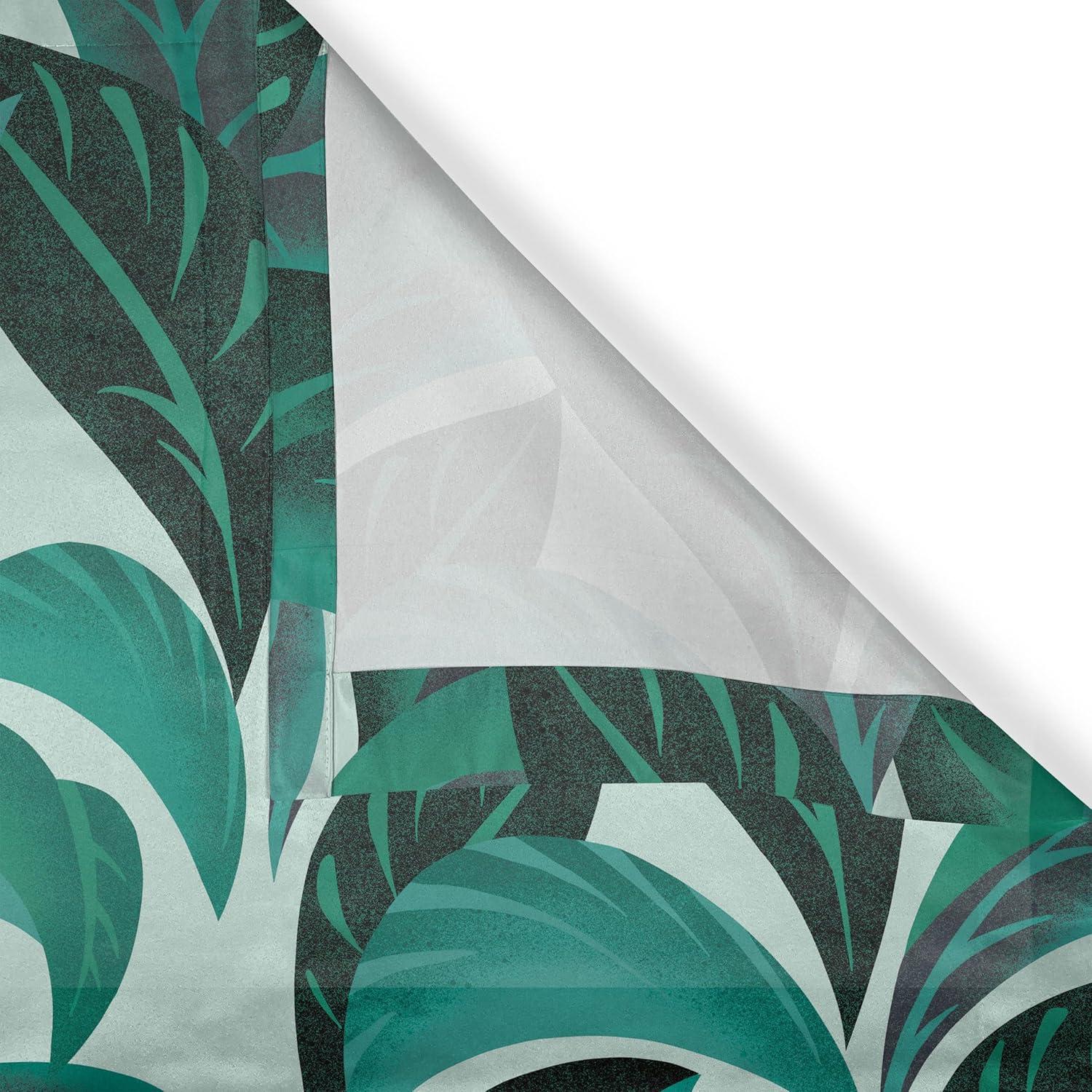 imageAmbesonne Jungle Boho Grommet Curtain Dreamy Silhouettes of Flowers Vintage Drawn with Lines Neutral Art Decorative 2Panel Window Drapes for Bedroom Living Room 50quot x 63quot Almond Green Sea GreenEmerald Teal Eggplant