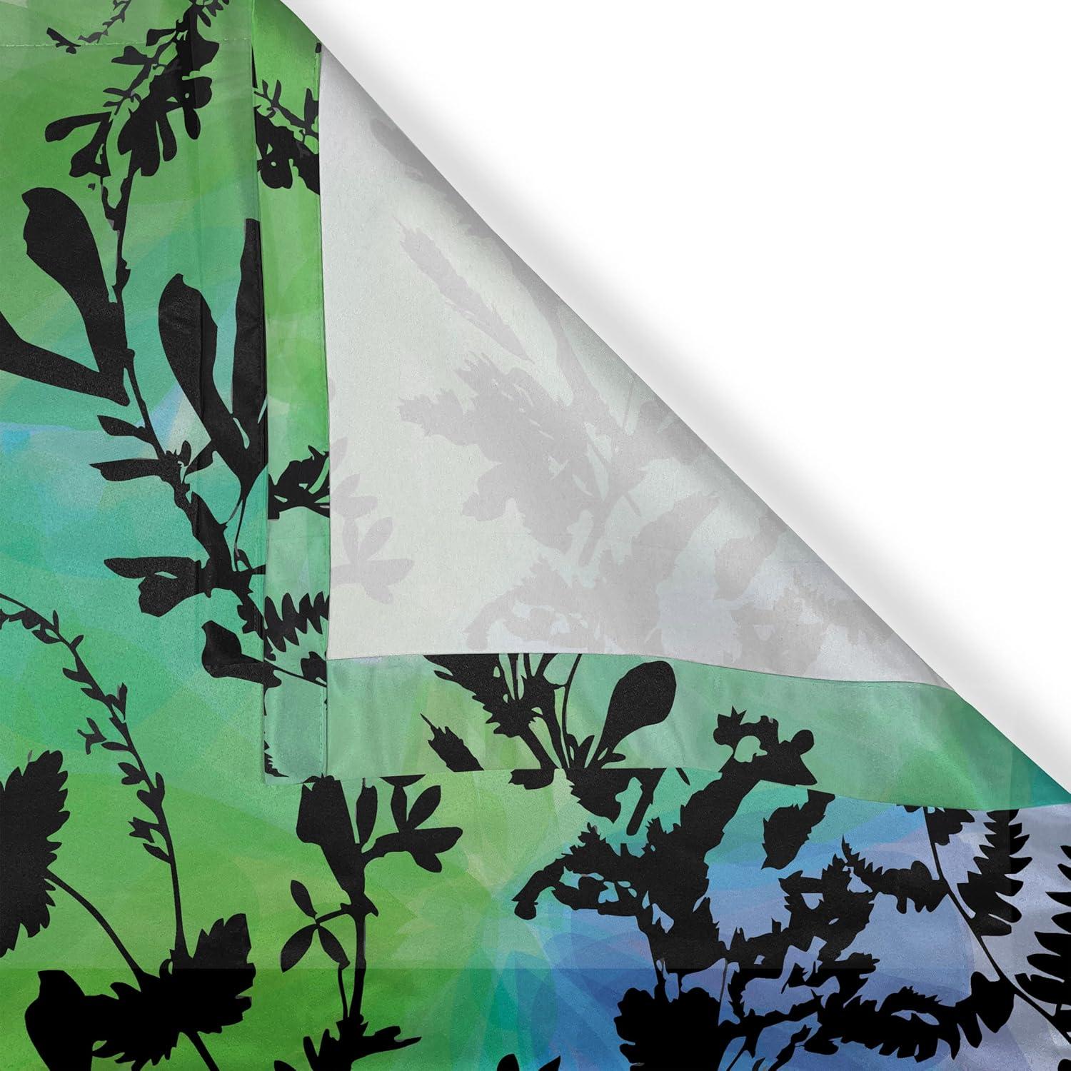 imageAmbesonne Jungle Boho Grommet Curtain Dreamy Silhouettes of Flowers Vintage Drawn with Lines Neutral Art Decorative 2Panel Window Drapes for Bedroom Living Room 50quot x 63quot Almond Green Sea GreenCharcoal Grey Lime Green