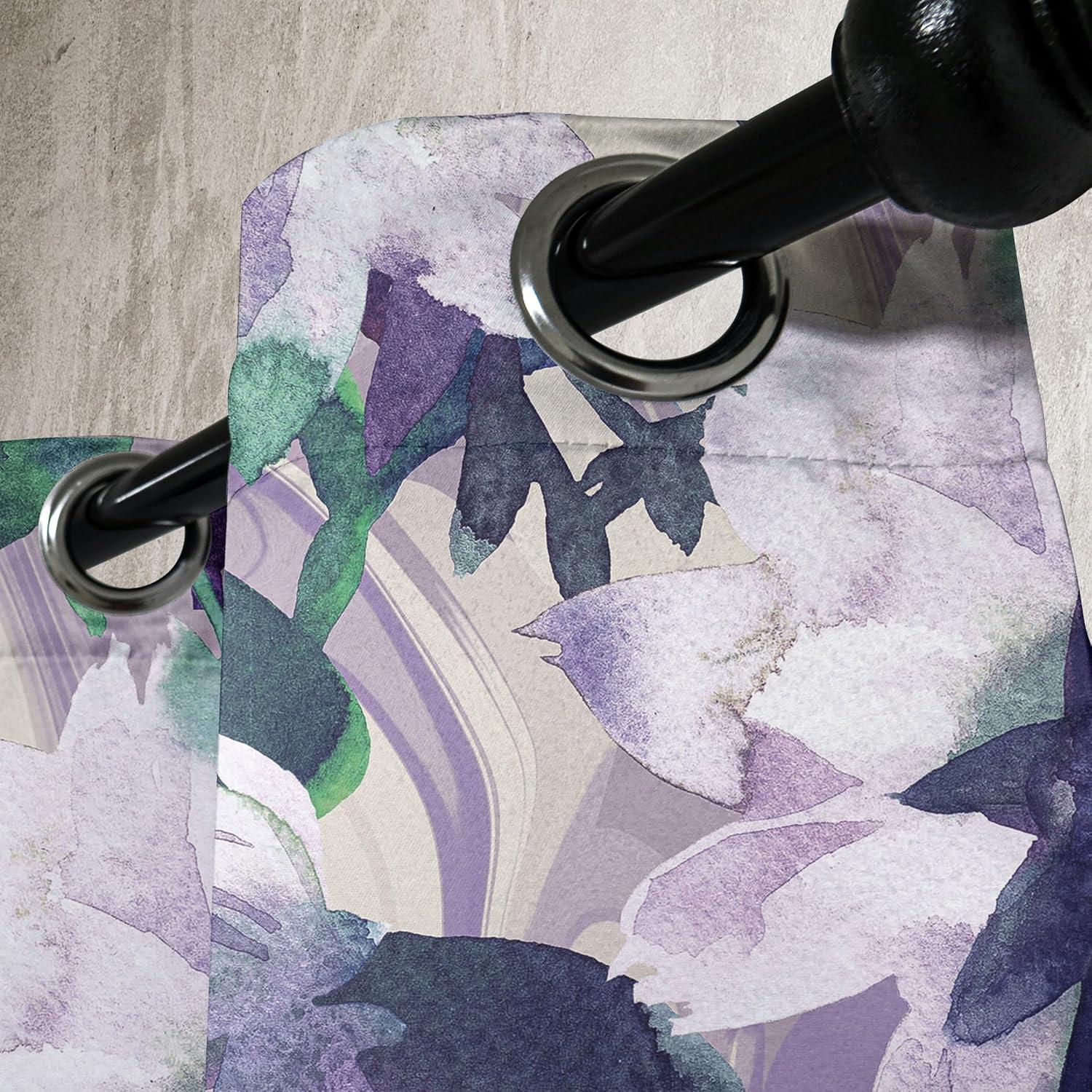 imageAmbesonne Jungle Boho Grommet Curtain Dreamy Silhouettes of Flowers Vintage Drawn with Lines Neutral Art Decorative 2Panel Window Drapes for Bedroom Living Room 50quot x 63quot Almond Green Sea GreenMauve Sea Green Quartz