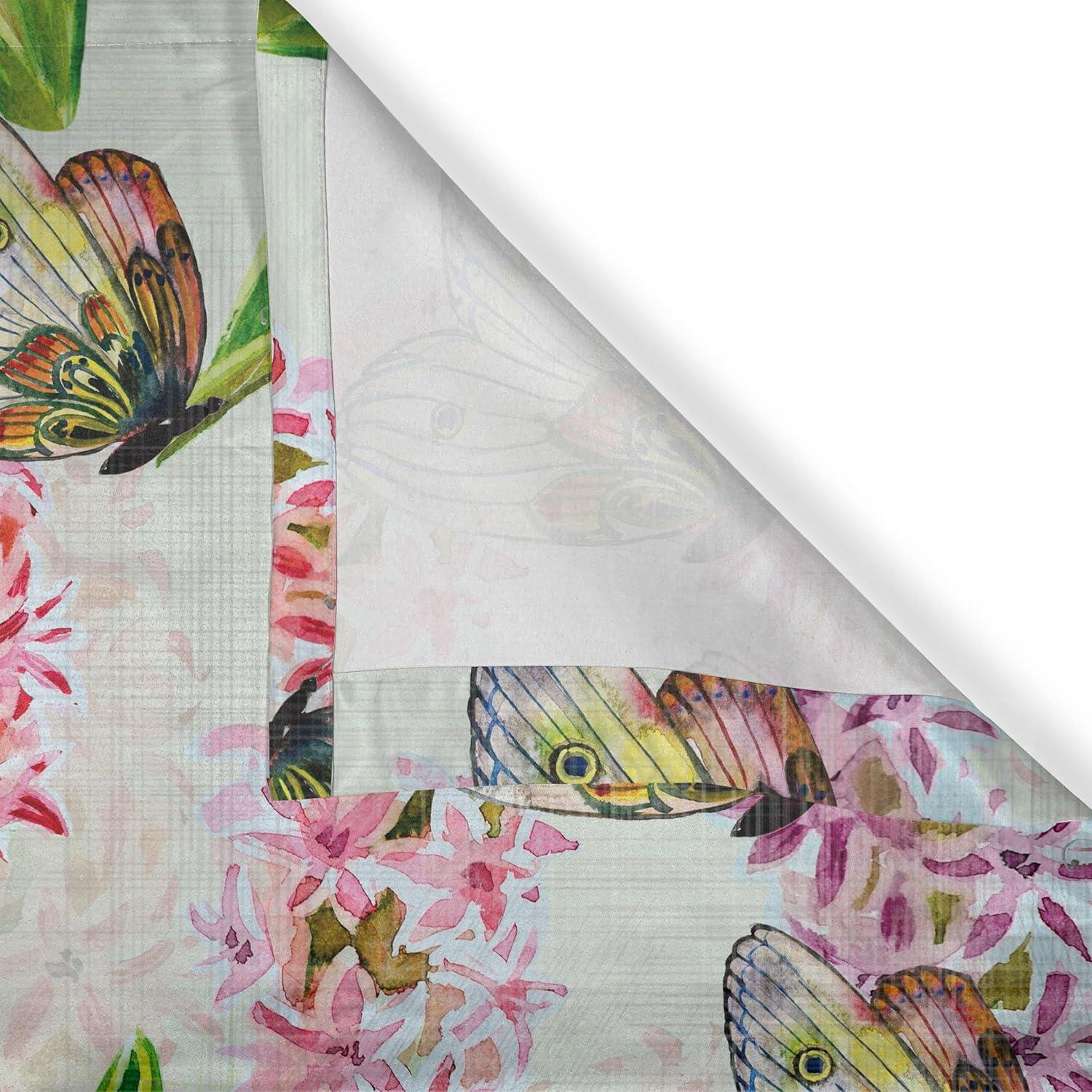 imageAmbesonne Jungle Boho Grommet Curtain Dreamy Silhouettes of Flowers Vintage Drawn with Lines Neutral Art Decorative 2Panel Window Drapes for Bedroom Living Room 50quot x 63quot Almond Green Sea GreenPink Fern Green