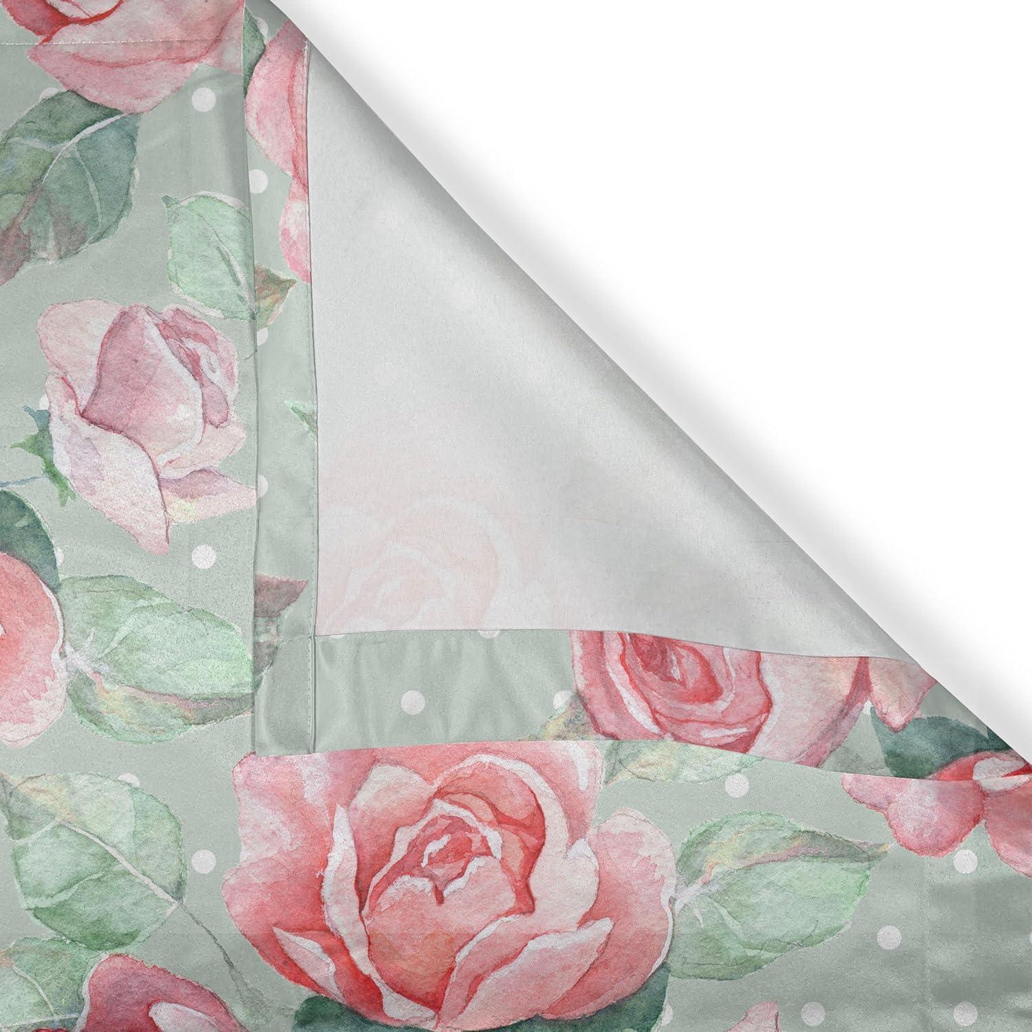 imageAmbesonne Jungle Boho Grommet Curtain Dreamy Silhouettes of Flowers Vintage Drawn with Lines Neutral Art Decorative 2Panel Window Drapes for Bedroom Living Room 50quot x 63quot Almond Green Sea GreenPale Almond Green and Pink