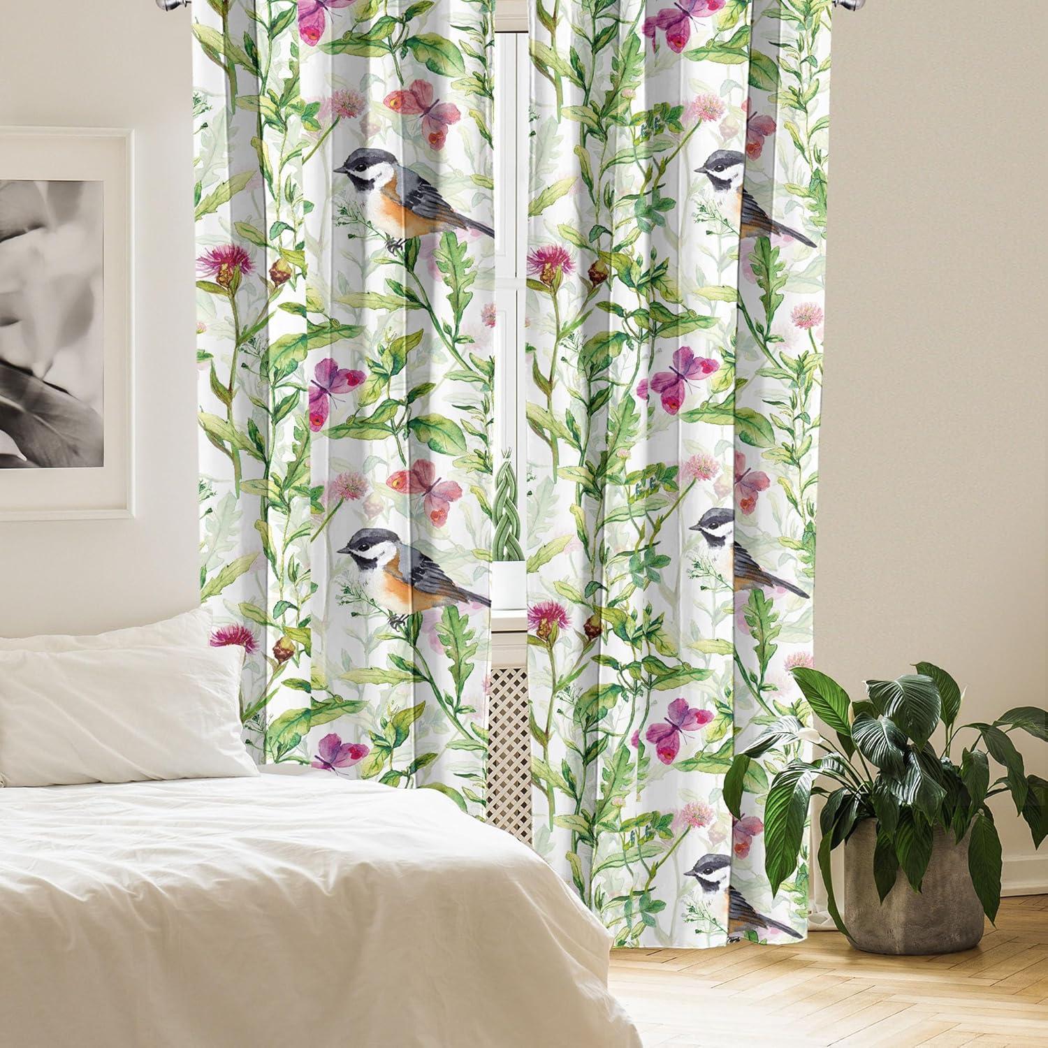 imageAmbesonne Leaf Print Curtains Neutral Toned Woodland Branches Leaves Design on Grunge Striped Back Window Treatments 2 Panel Set for Living Room Bedroom Pair of 28quot x 95quot Grey Teal Pale RedwoodGreen Magenta