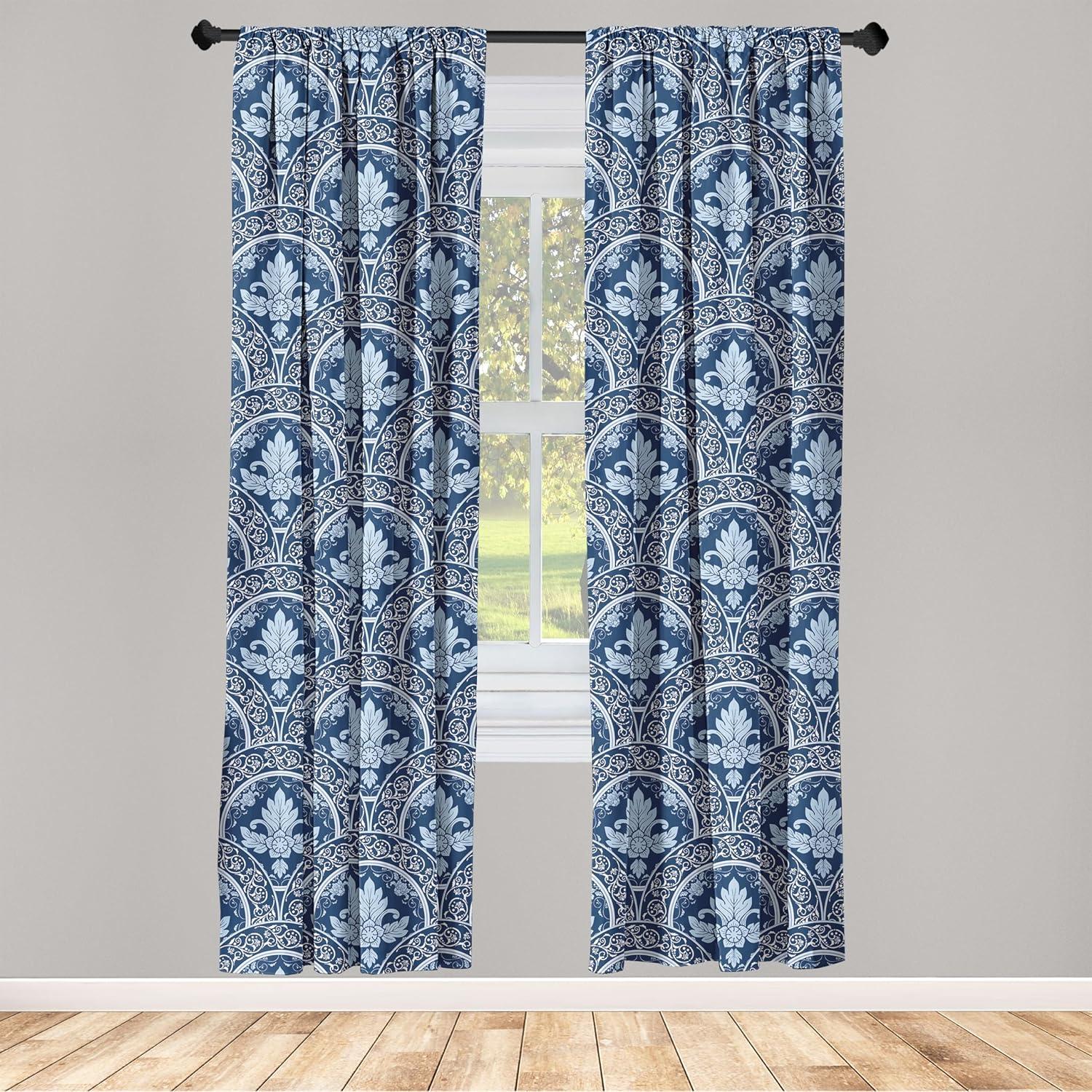 imageAmbesonne Leaf Print Curtains Neutral Toned Woodland Branches Leaves Design on Grunge Striped Back Window Treatments 2 Panel Set for Living Room Bedroom Pair of 28quot x 95quot Grey Teal Pale RedwoodWhite and Dark Lavender