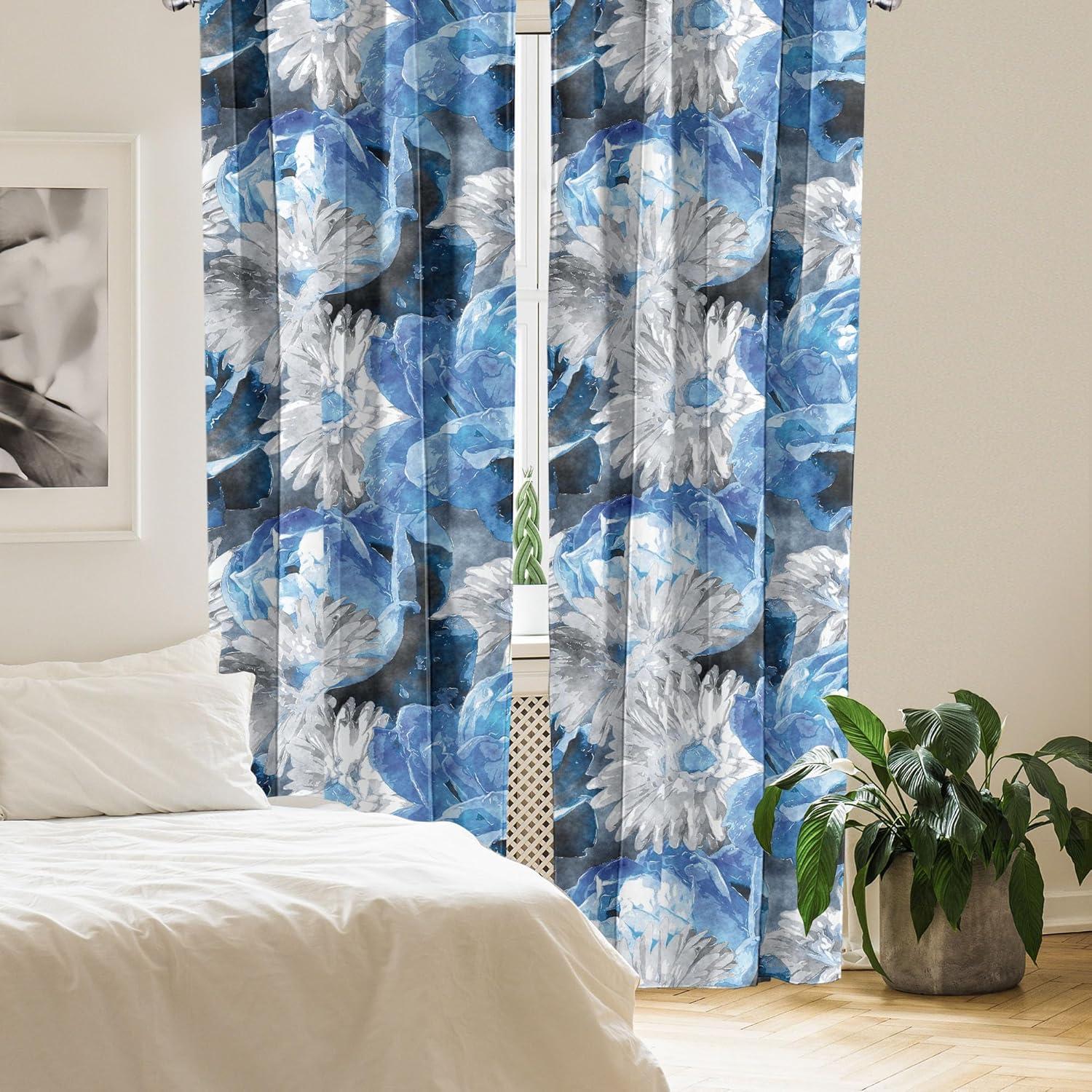 imageAmbesonne Leaf Print Curtains Neutral Toned Woodland Branches Leaves Design on Grunge Striped Back Window Treatments 2 Panel Set for Living Room Bedroom Pair of 28quot x 95quot Grey Teal Pale RedwoodPale Grey Cobalt Blue