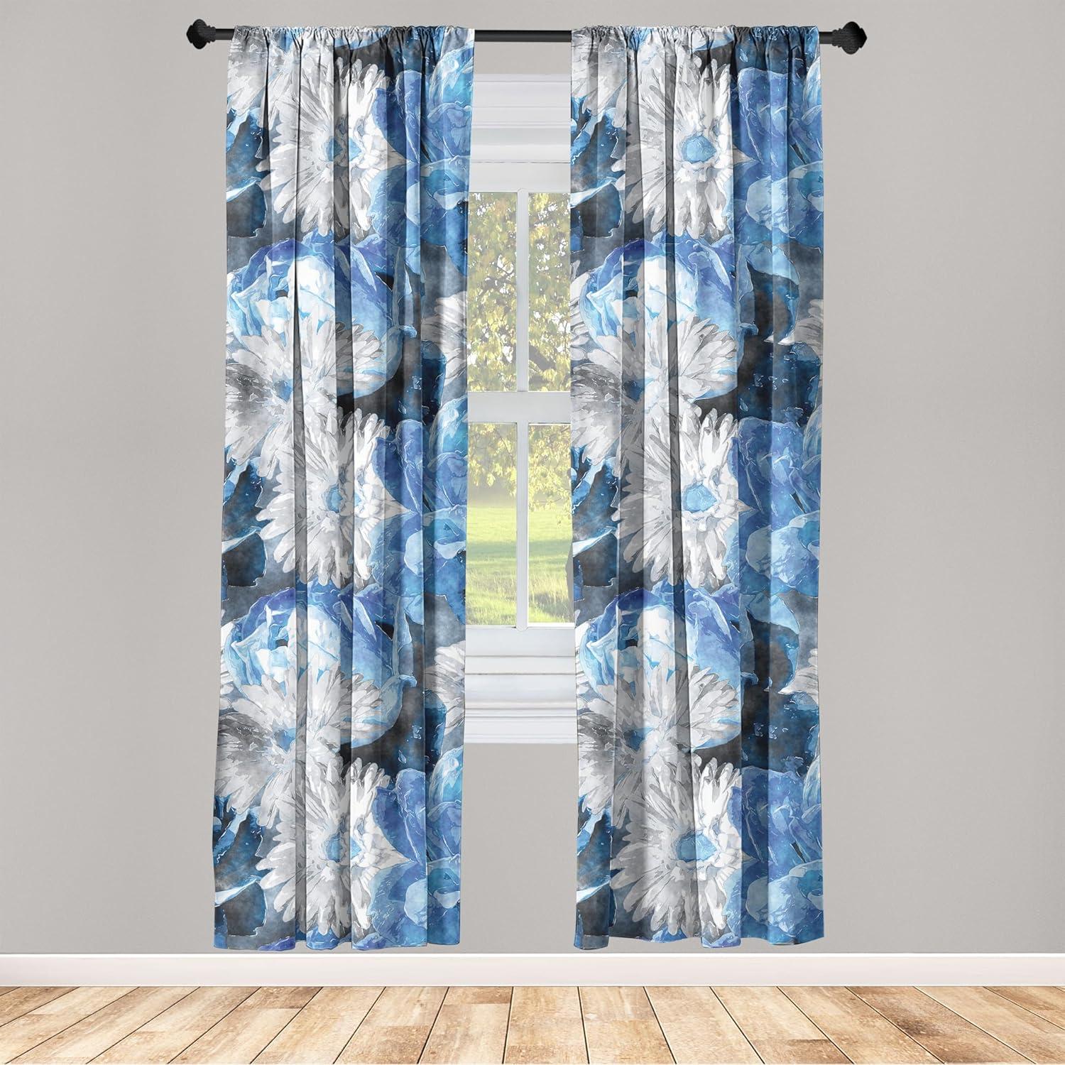 imageAmbesonne Leaf Print Curtains Neutral Toned Woodland Branches Leaves Design on Grunge Striped Back Window Treatments 2 Panel Set for Living Room Bedroom Pair of 28quot x 95quot Grey Teal Pale RedwoodPale Grey Cobalt Blue