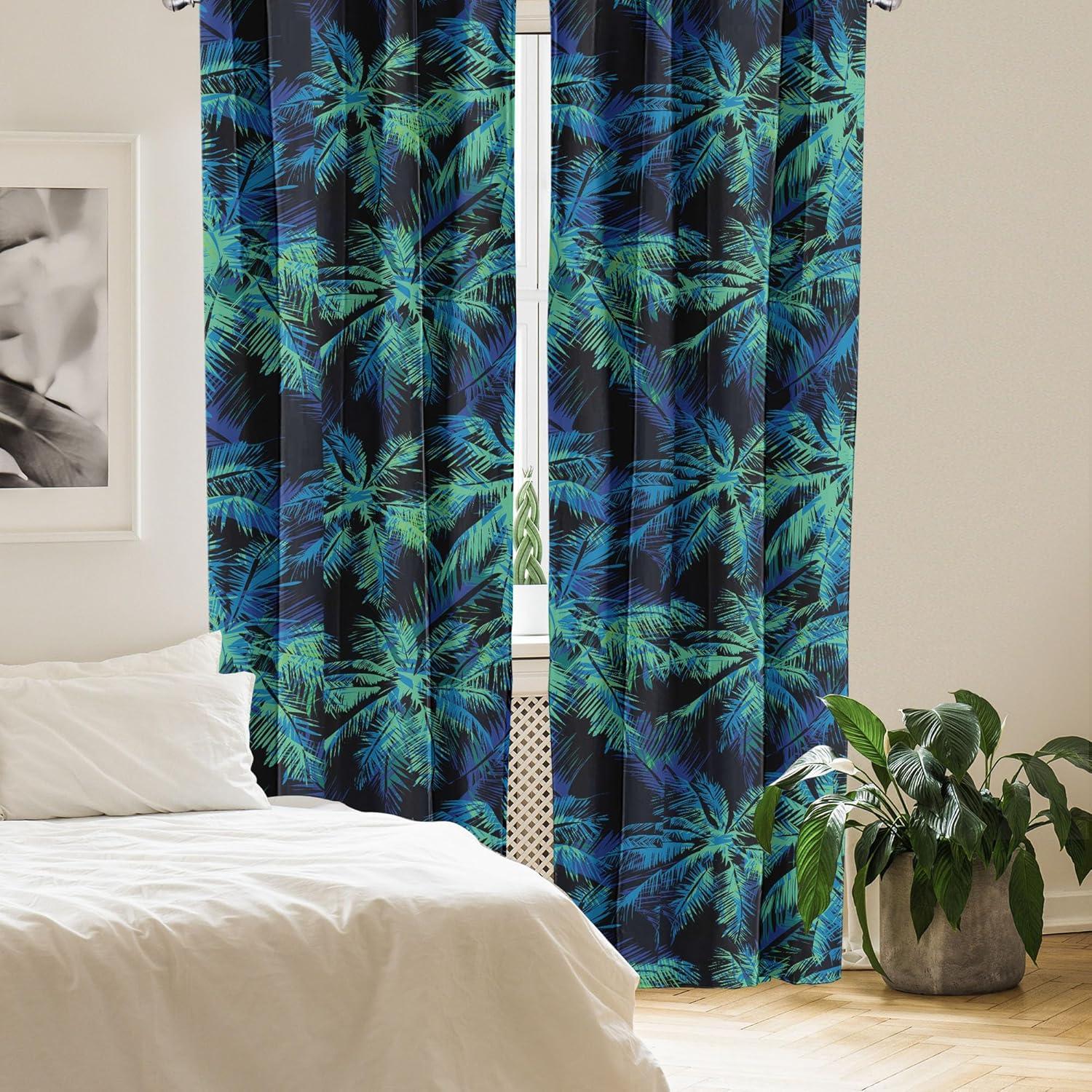 imageAmbesonne Leaf Print Curtains Neutral Toned Woodland Branches Leaves Design on Grunge Striped Back Window Treatments 2 Panel Set for Living Room Bedroom Pair of 28quot x 95quot Grey Teal Pale RedwoodShamrock Green Sea Blue