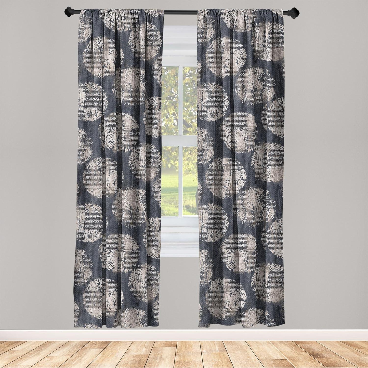 imageAmbesonne Leaf Print Curtains Neutral Toned Woodland Branches Leaves Design on Grunge Striped Back Window Treatments 2 Panel Set for Living Room Bedroom Pair of 28quot x 95quot Grey Teal Pale RedwoodDark Blue Grey and Warm Taupe