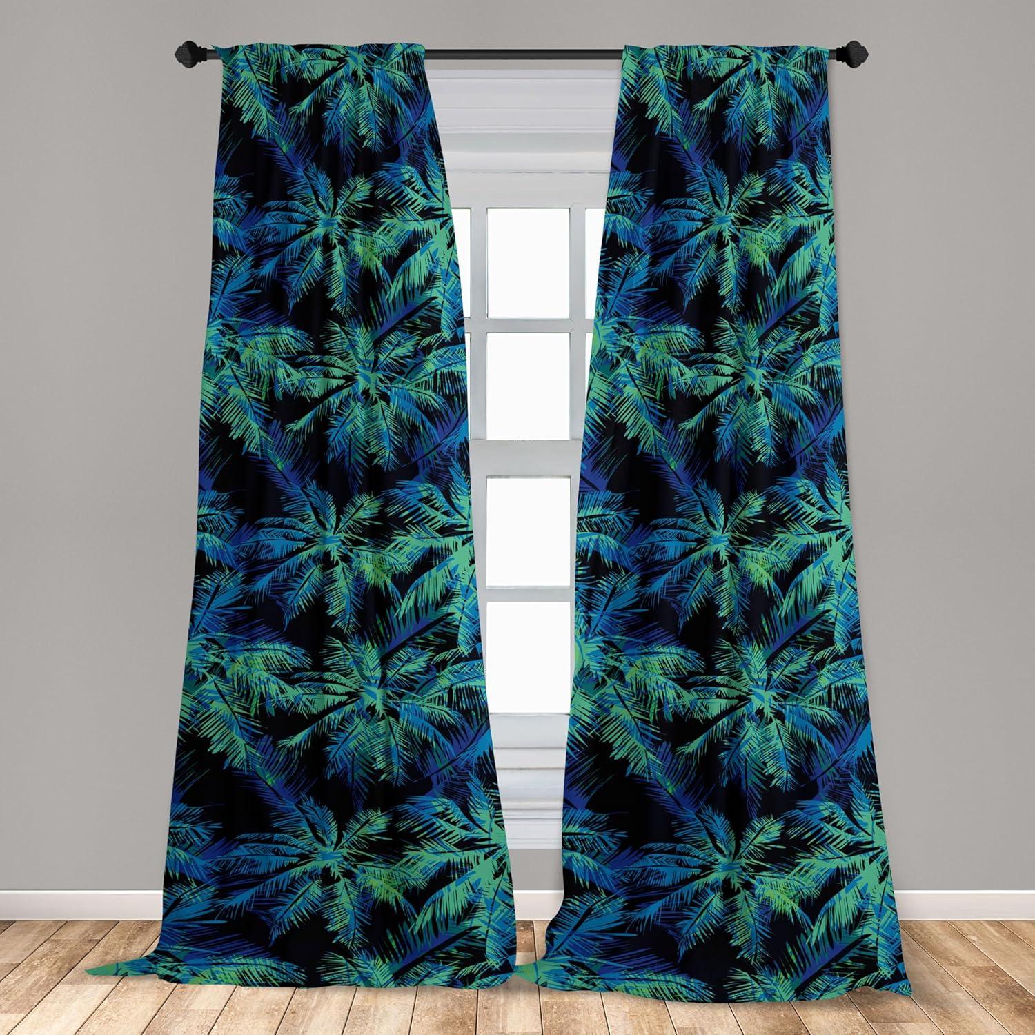 imageAmbesonne Leaf Print Curtains Neutral Toned Woodland Branches Leaves Design on Grunge Striped Back Window Treatments 2 Panel Set for Living Room Bedroom Pair of 28quot x 95quot Grey Teal Pale RedwoodShamrock Green Sea Blue