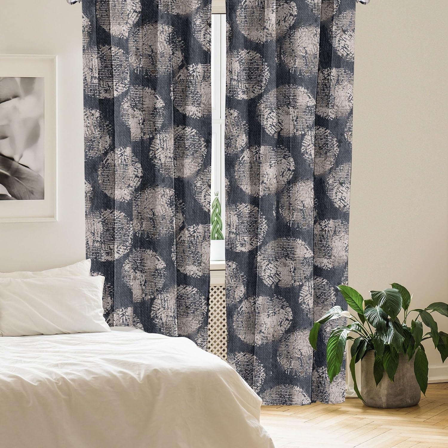 imageAmbesonne Leaf Print Curtains Neutral Toned Woodland Branches Leaves Design on Grunge Striped Back Window Treatments 2 Panel Set for Living Room Bedroom Pair of 28quot x 95quot Grey Teal Pale RedwoodDark Blue Grey and Warm Taupe