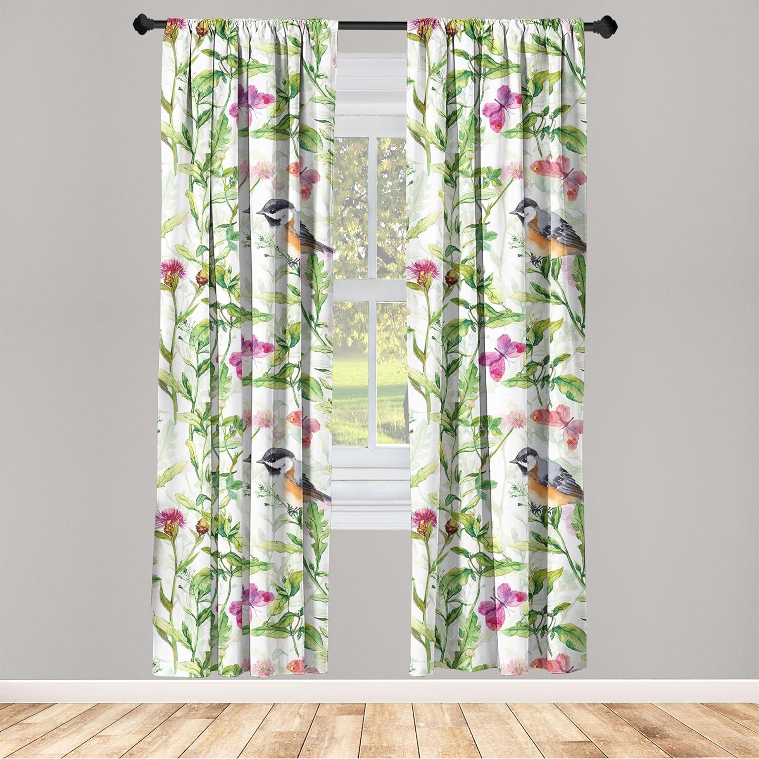 imageAmbesonne Leaf Print Curtains Neutral Toned Woodland Branches Leaves Design on Grunge Striped Back Window Treatments 2 Panel Set for Living Room Bedroom Pair of 28quot x 95quot Grey Teal Pale RedwoodGreen Magenta