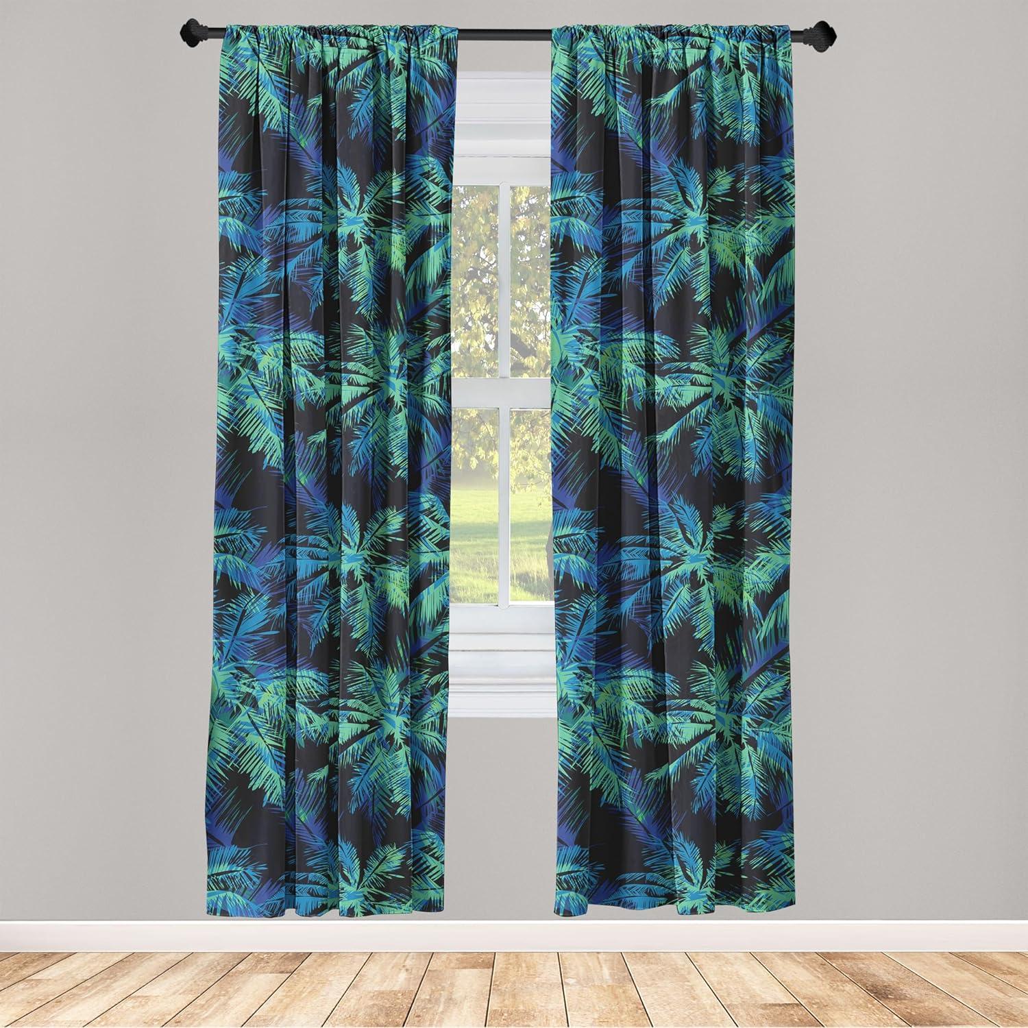 imageAmbesonne Leaf Print Curtains Neutral Toned Woodland Branches Leaves Design on Grunge Striped Back Window Treatments 2 Panel Set for Living Room Bedroom Pair of 28quot x 95quot Grey Teal Pale RedwoodShamrock Green Sea Blue