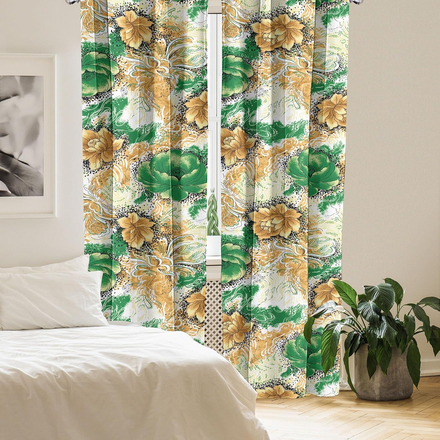 imageAmbesonne Leaf Print Curtains Neutral Toned Woodland Branches Leaves Design on Grunge Striped Back Window Treatments 2 Panel Set for Living Room Bedroom Pair of 28quot x 95quot Grey Teal Pale RedwoodGreen and Amber