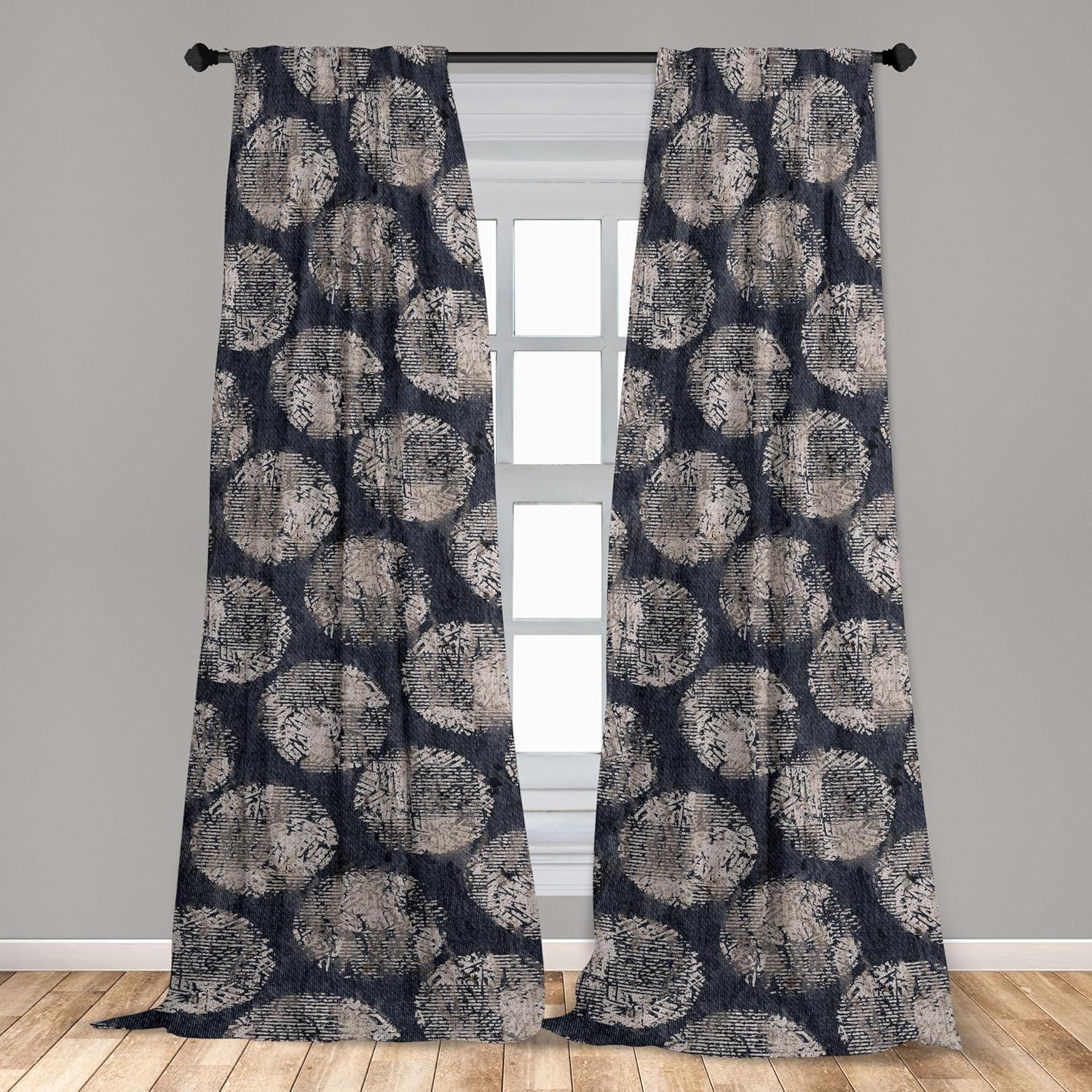 imageAmbesonne Leaf Print Curtains Neutral Toned Woodland Branches Leaves Design on Grunge Striped Back Window Treatments 2 Panel Set for Living Room Bedroom Pair of 28quot x 95quot Grey Teal Pale RedwoodDark Blue Grey and Warm Taupe