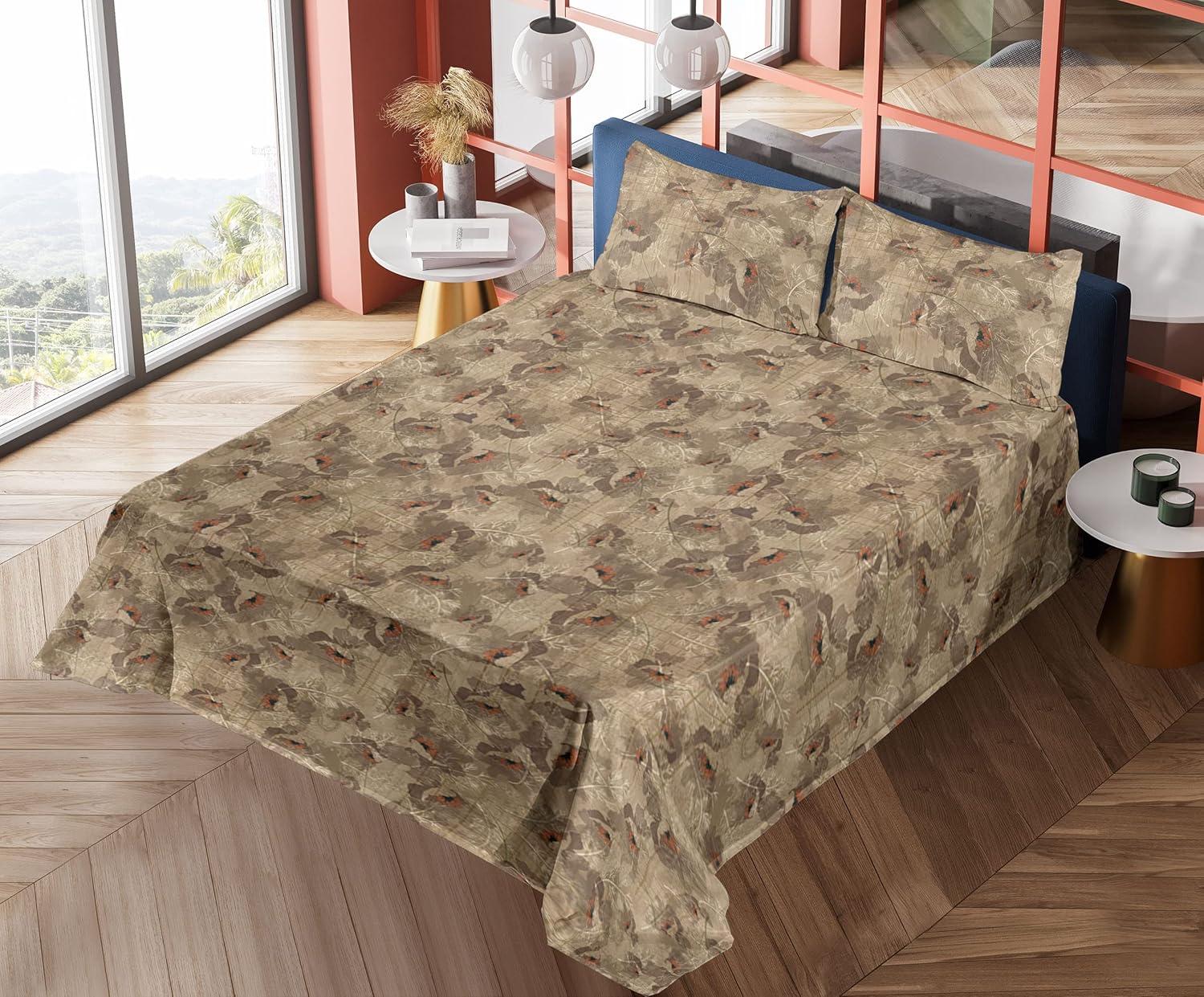 imageAmbesonne Meadow Vibes Sheet Set Line Art Neutral Colors Boho Pampas Design on Geometric Back Print Fitted and Flat Sheet with Pillowcase Bedding Accent 3 Piece Set Twin Pale Salmon Off WhiteSlate Brown Dark Coral