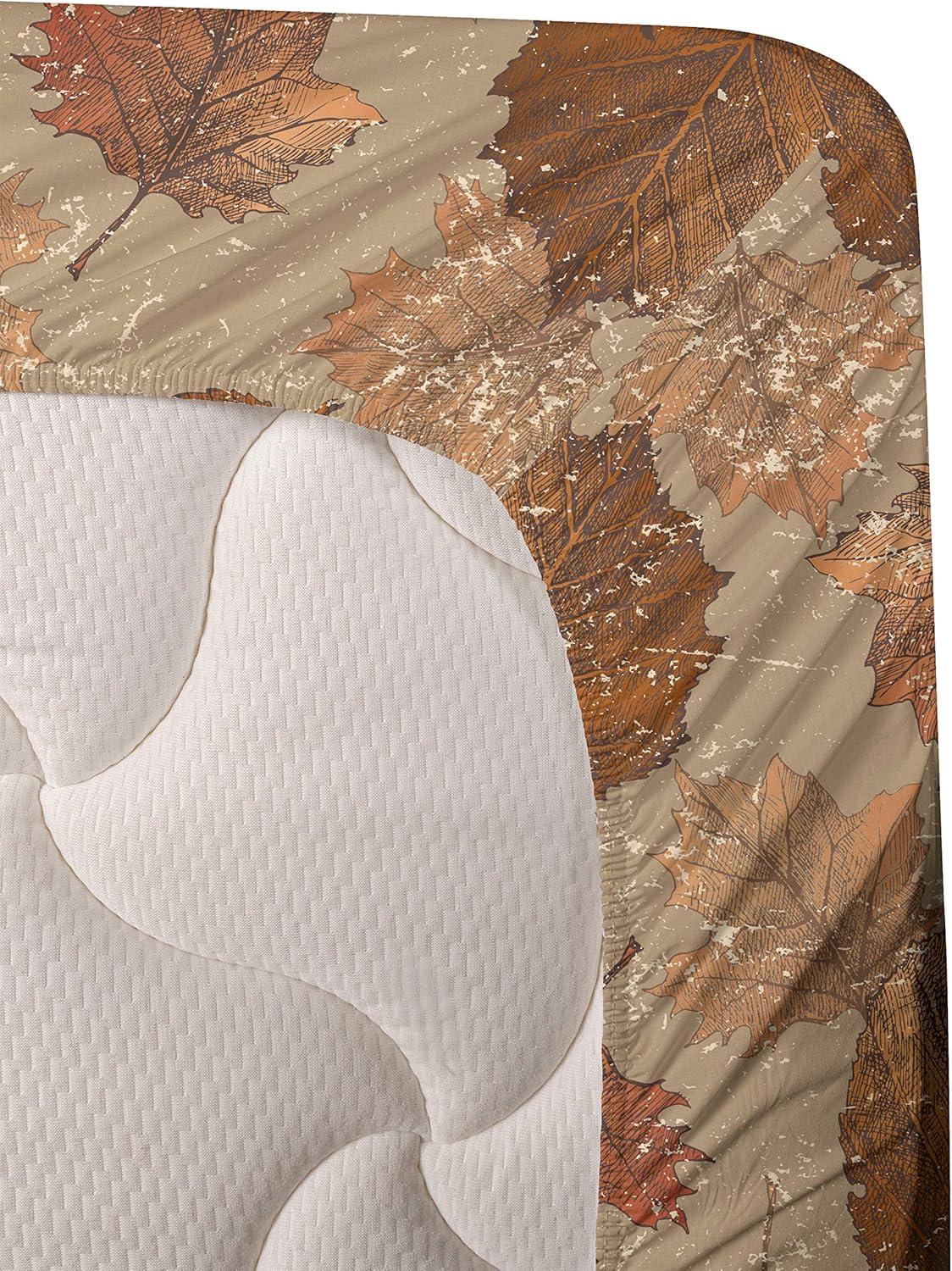 imageAmbesonne Meadow Vibes Sheet Set Line Art Neutral Colors Boho Pampas Design on Geometric Back Print Fitted and Flat Sheet with Pillowcase Bedding Accent 3 Piece Set Twin Pale Salmon Off WhiteDark Khaki Fawn