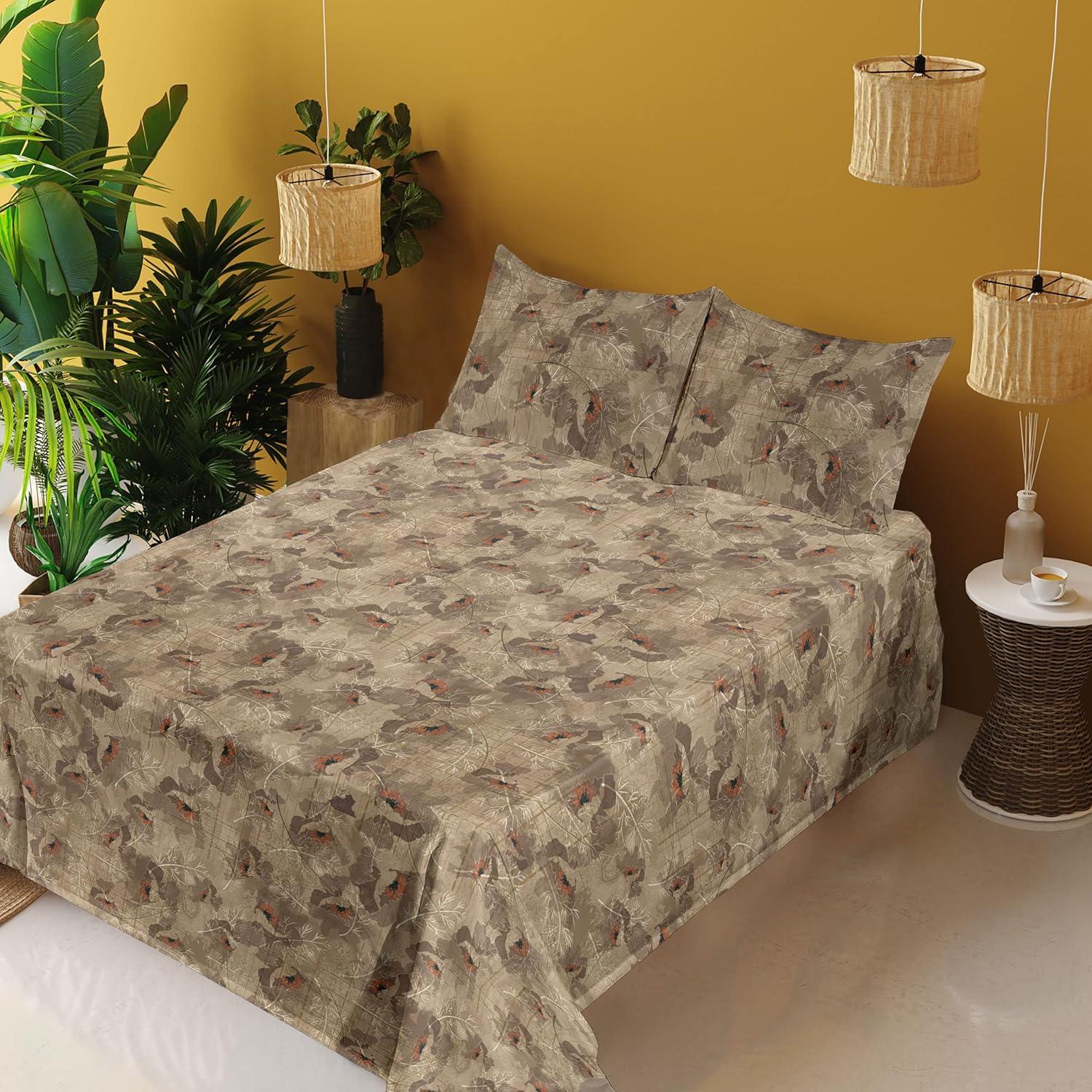 imageAmbesonne Meadow Vibes Sheet Set Line Art Neutral Colors Boho Pampas Design on Geometric Back Print Fitted and Flat Sheet with Pillowcase Bedding Accent 3 Piece Set Twin Pale Salmon Off WhiteSlate Brown Dark Coral