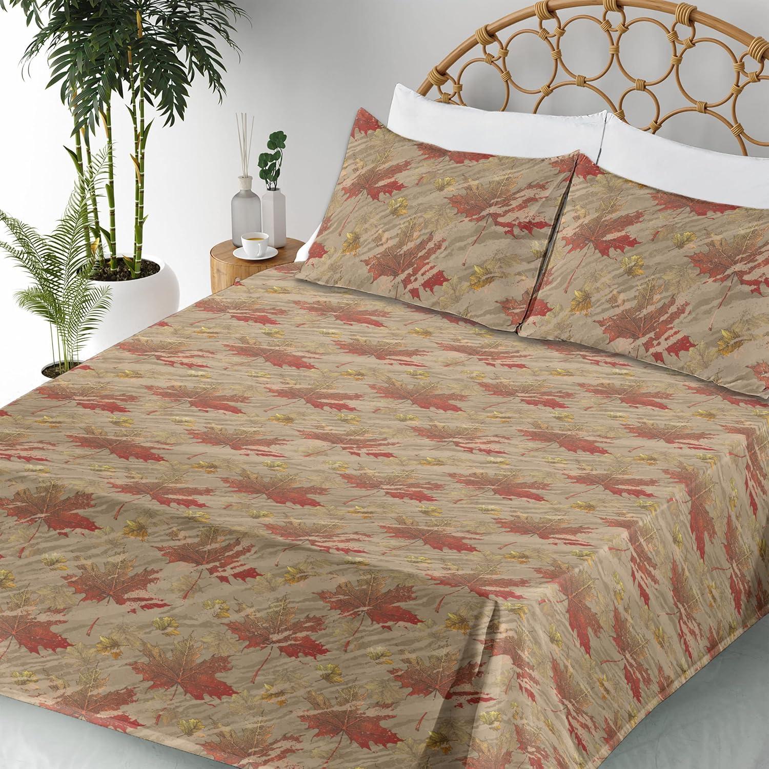 imageAmbesonne Meadow Vibes Sheet Set Line Art Neutral Colors Boho Pampas Design on Geometric Back Print Fitted and Flat Sheet with Pillowcase Bedding Accent 3 Piece Set Twin Pale Salmon Off WhiteDusk Ruby Pistachio Green