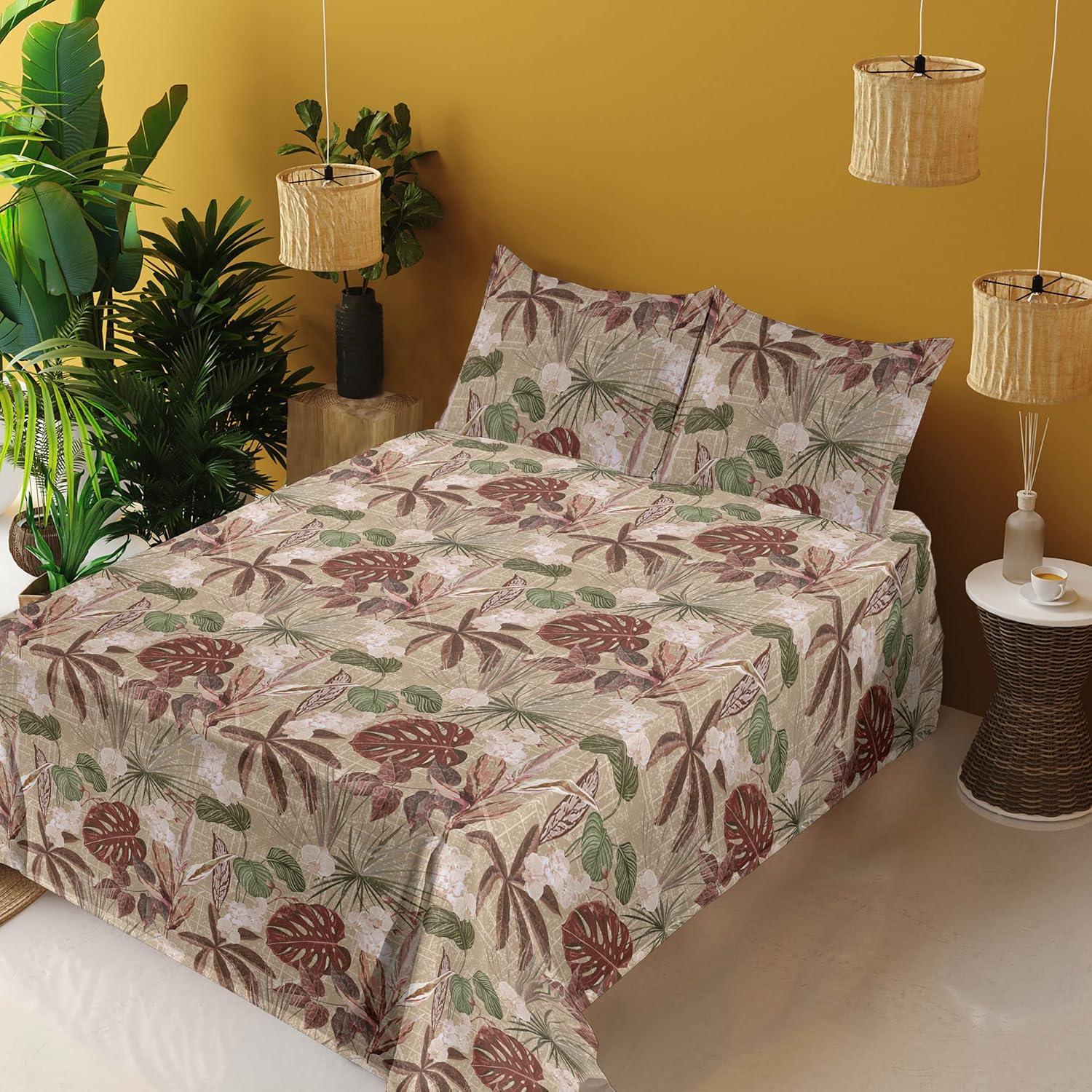 imageAmbesonne Meadow Vibes Sheet Set Line Art Neutral Colors Boho Pampas Design on Geometric Back Print Fitted and Flat Sheet with Pillowcase Bedding Accent 3 Piece Set Twin Pale Salmon Off WhiteCocoa Maroon Reseda Green