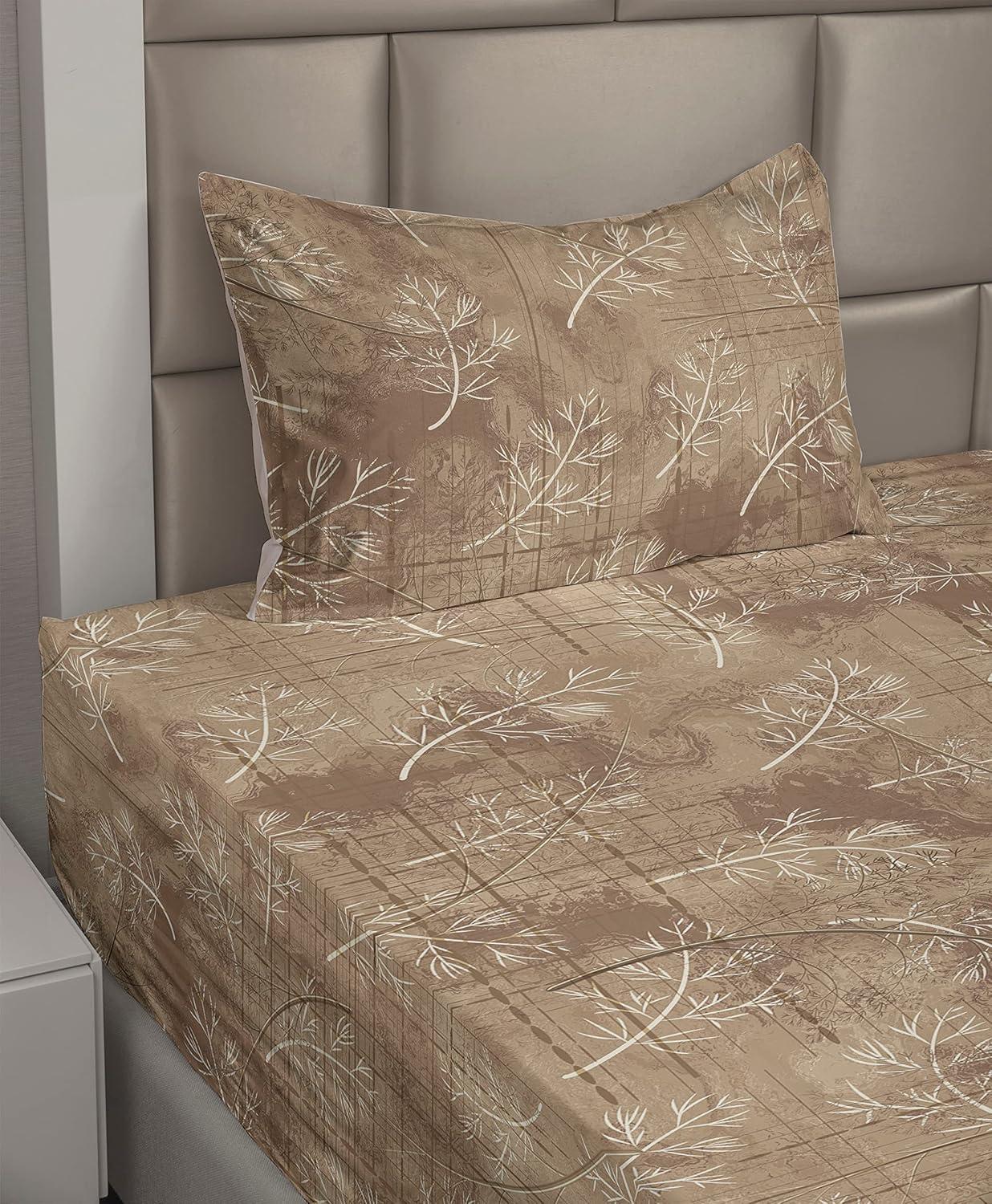 imageAmbesonne Meadow Vibes Sheet Set Line Art Neutral Colors Boho Pampas Design on Geometric Back Print Fitted and Flat Sheet with Pillowcase Bedding Accent 3 Piece Set Twin Pale Salmon Off WhiteWarm Taupe Pastel Brown