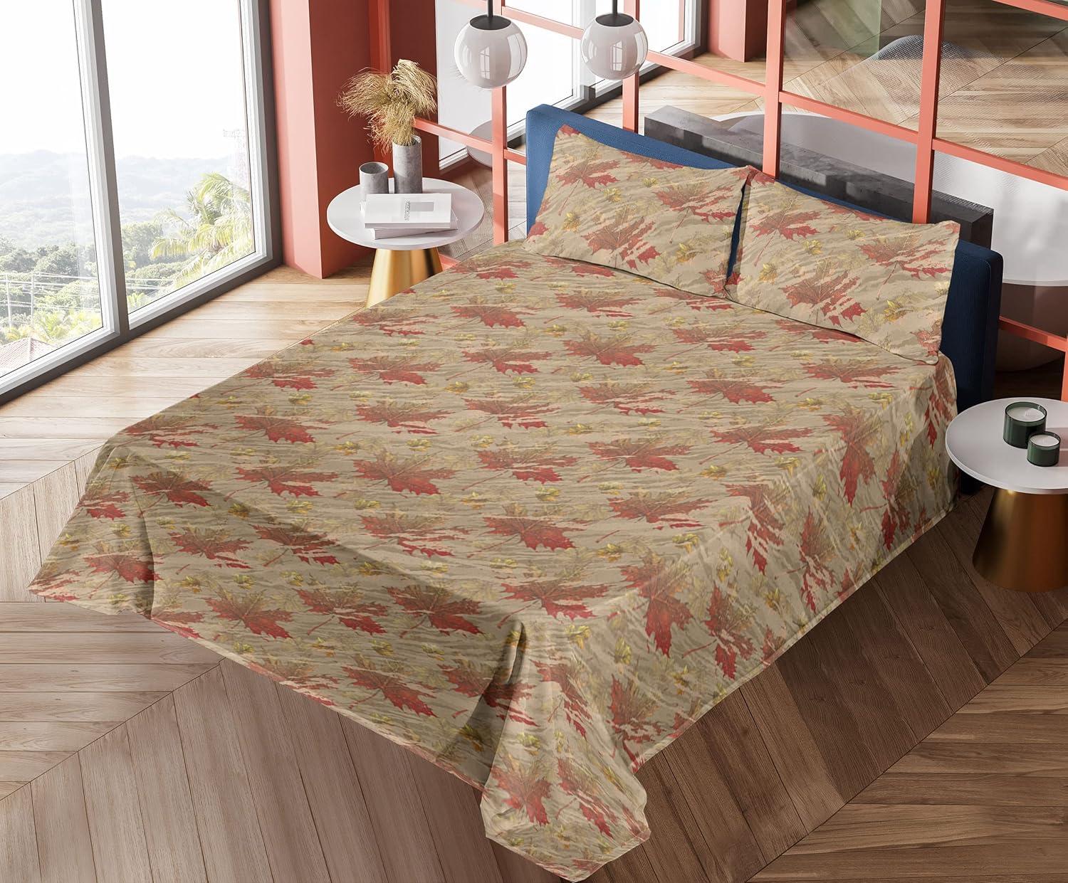 imageAmbesonne Meadow Vibes Sheet Set Line Art Neutral Colors Boho Pampas Design on Geometric Back Print Fitted and Flat Sheet with Pillowcase Bedding Accent 3 Piece Set Twin Pale Salmon Off WhiteDusk Ruby Pistachio Green