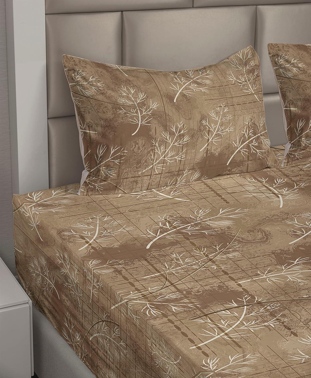 imageAmbesonne Meadow Vibes Sheet Set Line Art Neutral Colors Boho Pampas Design on Geometric Back Print Fitted and Flat Sheet with Pillowcase Bedding Accent 3 Piece Set Twin Pale Salmon Off WhiteWarm Taupe Pastel Brown