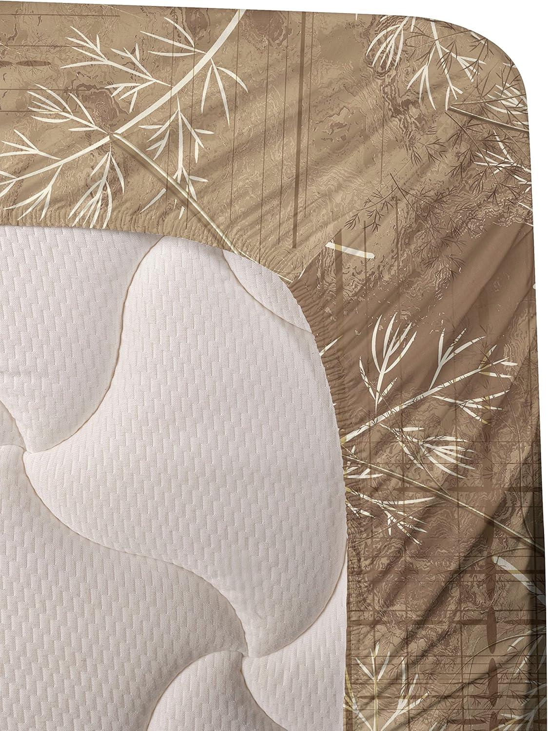imageAmbesonne Meadow Vibes Sheet Set Line Art Neutral Colors Boho Pampas Design on Geometric Back Print Fitted and Flat Sheet with Pillowcase Bedding Accent 3 Piece Set Twin Pale Salmon Off WhiteWarm Taupe Pastel Brown