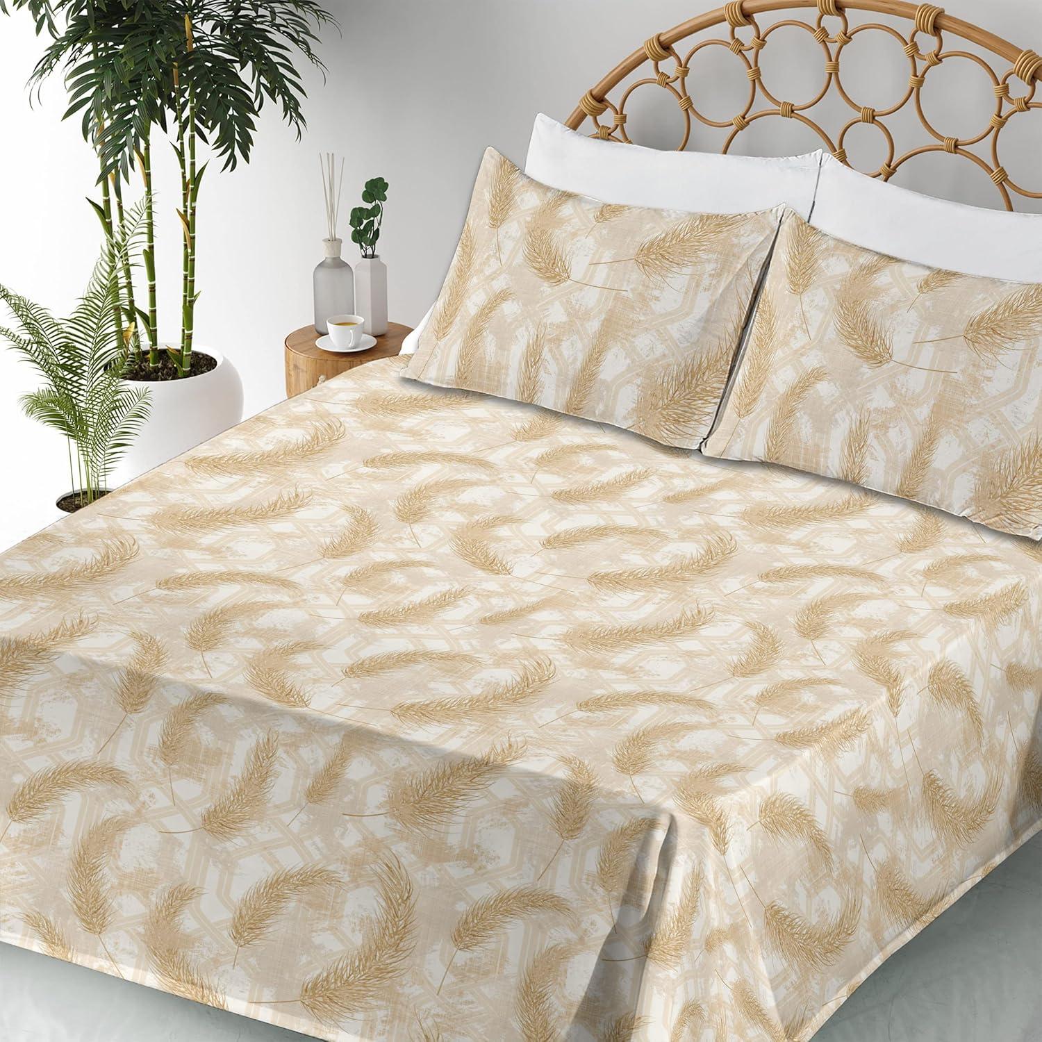 imageAmbesonne Meadow Vibes Sheet Set Line Art Neutral Colors Boho Pampas Design on Geometric Back Print Fitted and Flat Sheet with Pillowcase Bedding Accent 3 Piece Set Twin Pale Salmon Off WhitePale Salmon Off White