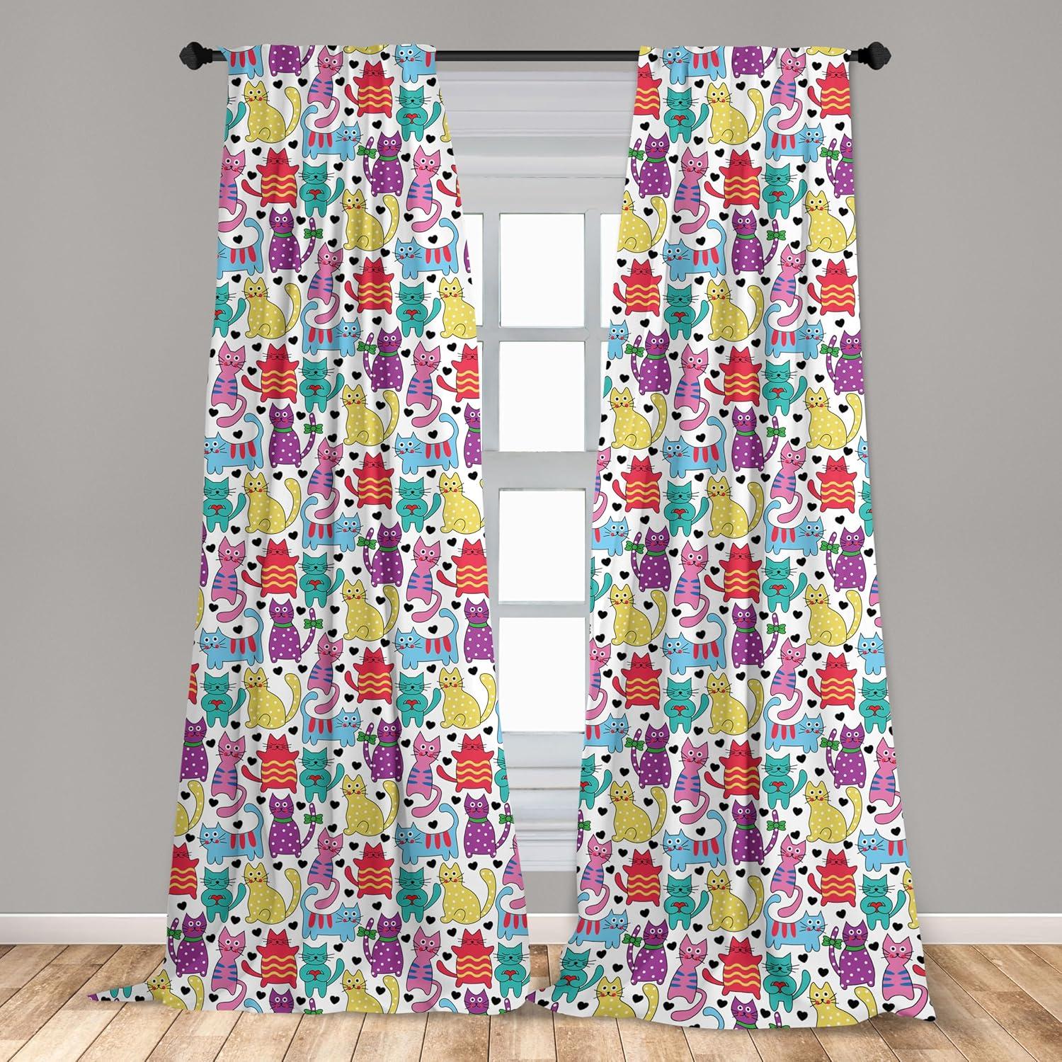 imageAmbesonne Moroccan Window Curtains Old Fashioned Eastern Style Mosaic Composition Folk Mandala Motifs Lightweight Decor 2Panel Set with Rod Pocket Pair of 28quot x 95quot Turquoise OrangePurple Pink