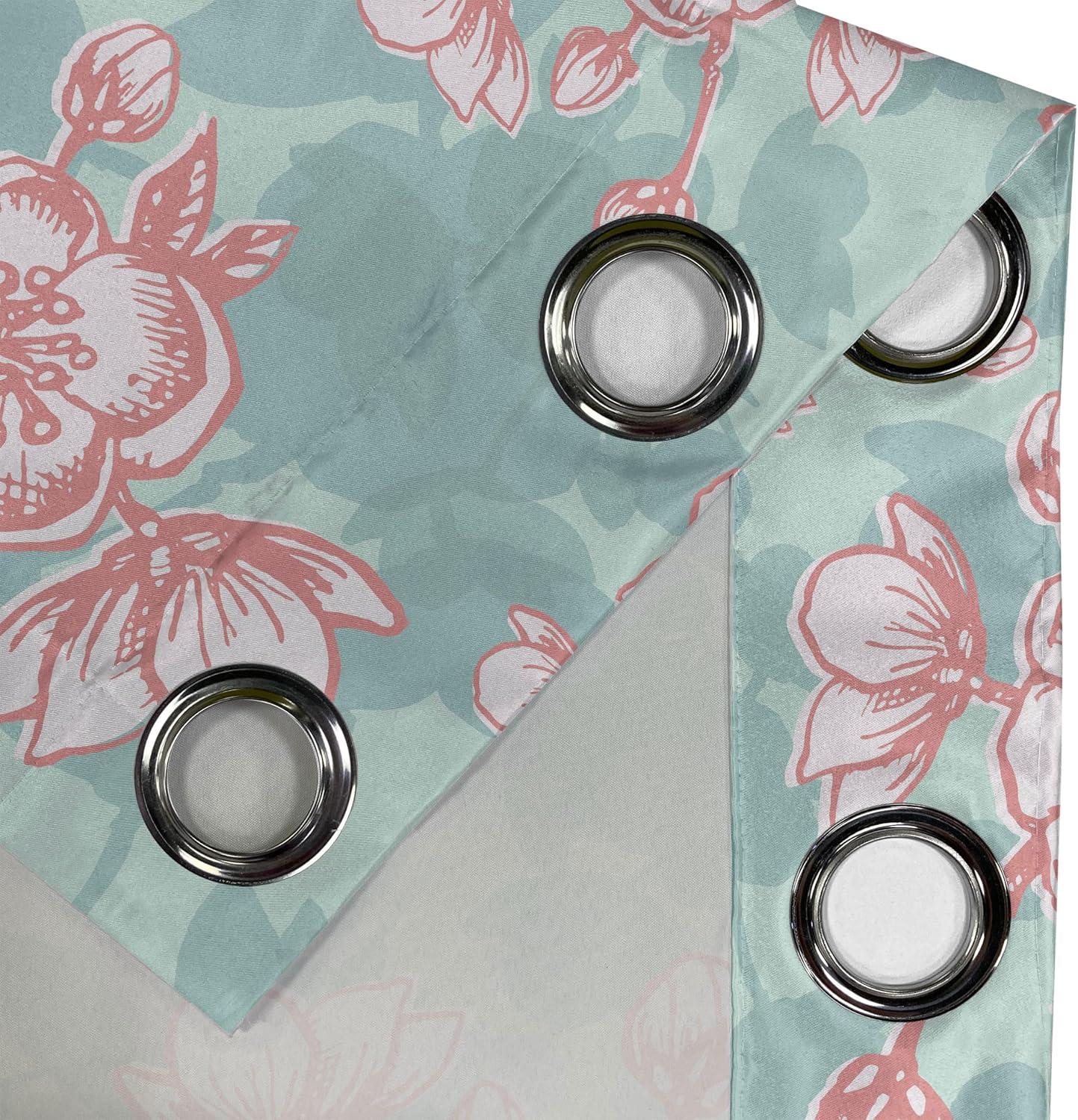 imageAmbesonne Moth Boho Grommet Curtain Neutral Chocolate Tones Wingy Animals with Cosmic Stars Moons and Stripes Print Decorative 2Panel Window Drapes for Bedroom Living Room 50quot x 72quot Sepia BeigePale Seafoam Coral and White