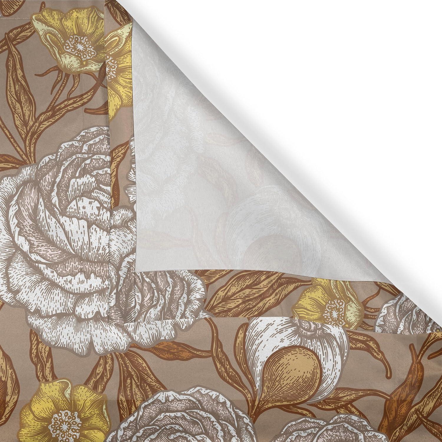 imageAmbesonne Moth Boho Grommet Curtain Neutral Chocolate Tones Wingy Animals with Cosmic Stars Moons and Stripes Print Decorative 2Panel Window Drapes for Bedroom Living Room 50quot x 72quot Sepia BeigePale Camel and Dark Mustard